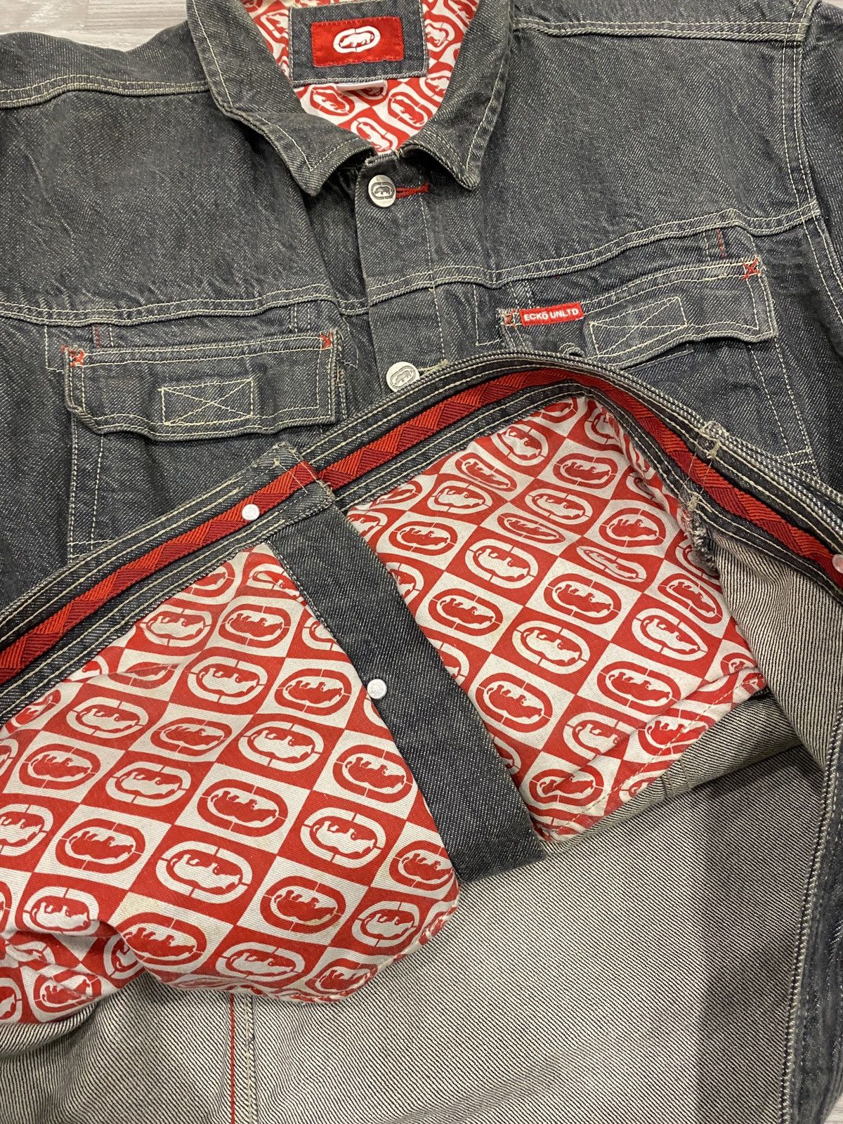 Ecko Unltd. Ecko Unltd Complex Sleeve Denim Jacket Baggy Y2K Size US L / EU 52-54 / 3 - 2 Thumbnail