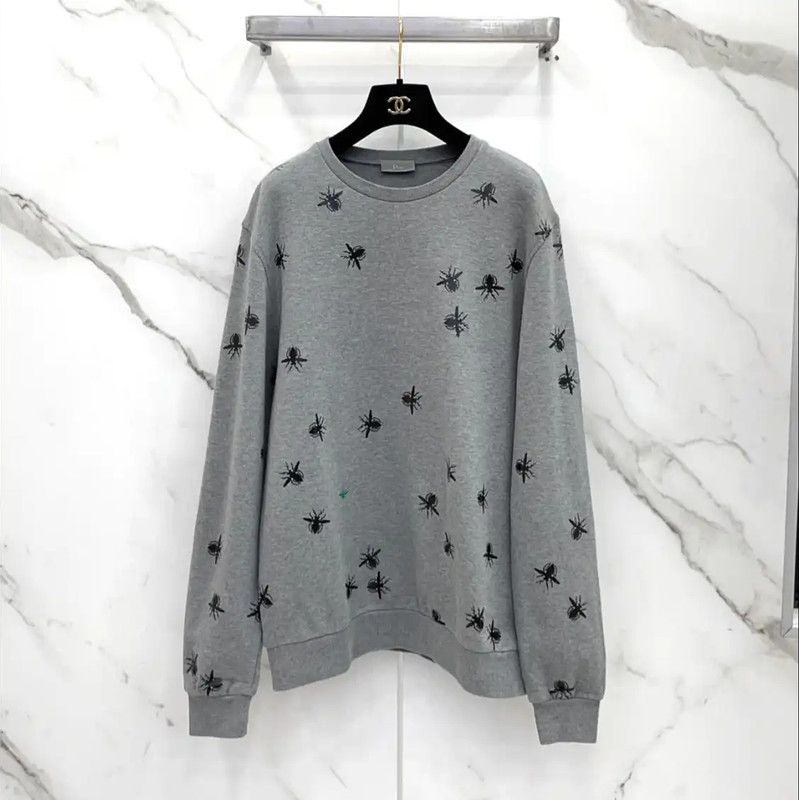 Dior Dior Gray Cotton Long Sleeve Sweatshirt 0089 Size L / US 10 / IT 46 - 1 Thumbnail
