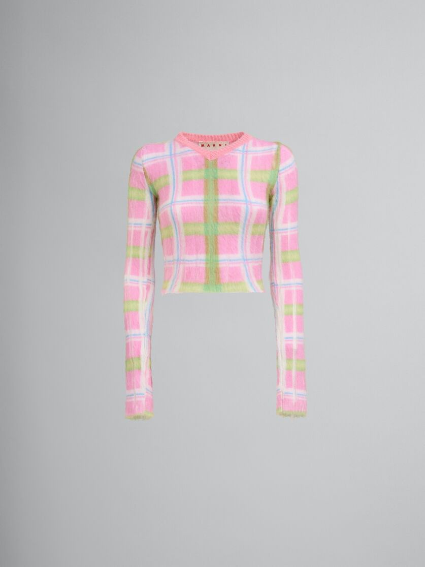 Marni oc11z0525 Checked Brushed Mohair Jumper in Multicolor Size XL / US 12-14 / IT 48-50 - 1 Thumbnail