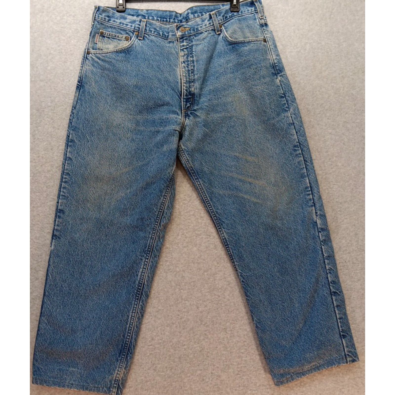 Carhartt VINTAGE Carhartt B21DST Jeans 40X30 Blue Denim Flannel Lined Medium Wash Mens Size US 40 / EU 56 - 2 Thumbnail