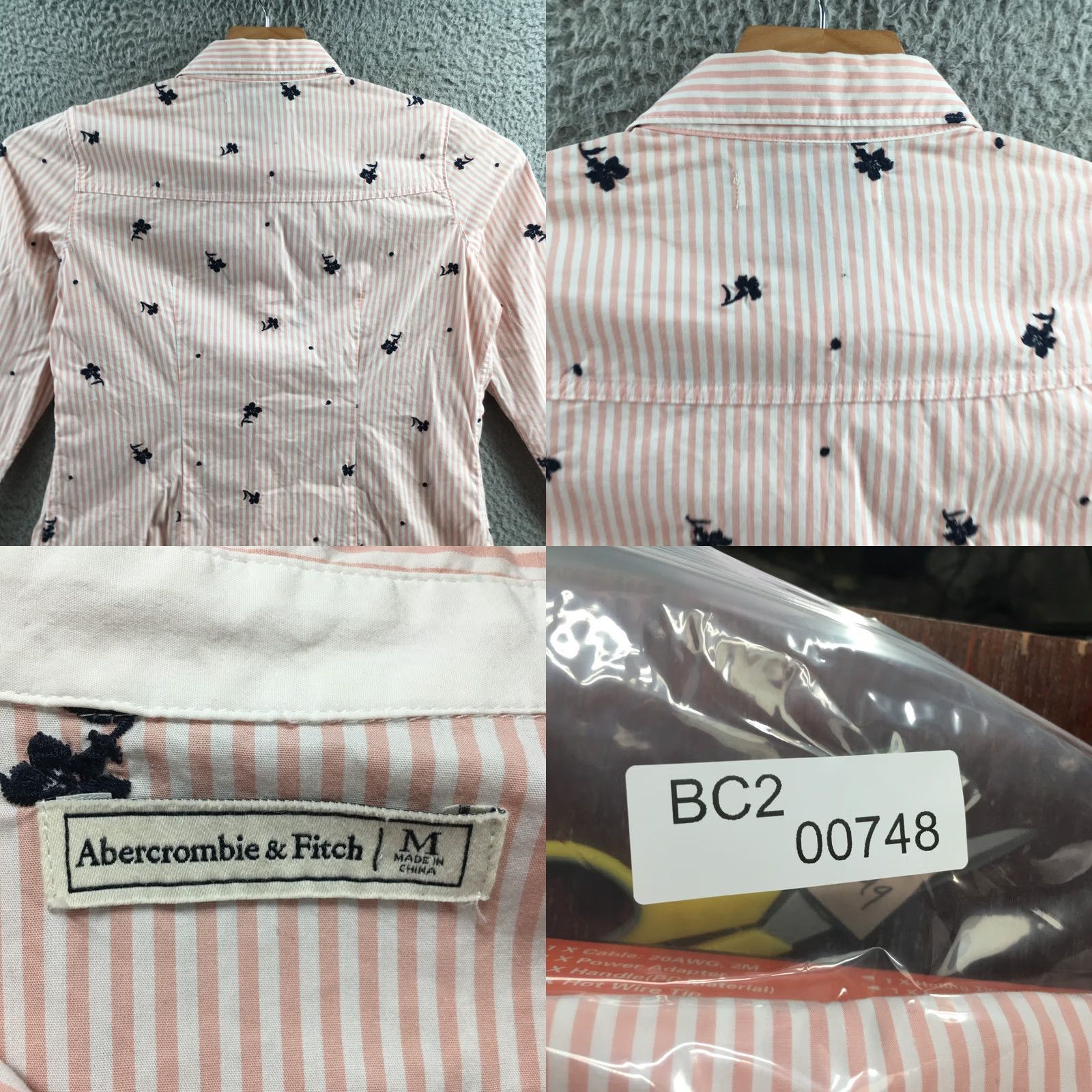 Abercrombie & Fitch Abercrombie & Fitch Shirt Womens M Pink White Button Down Embroidered Floral Size M / US 6-8 / IT 42-44 - 8 Thumbnail