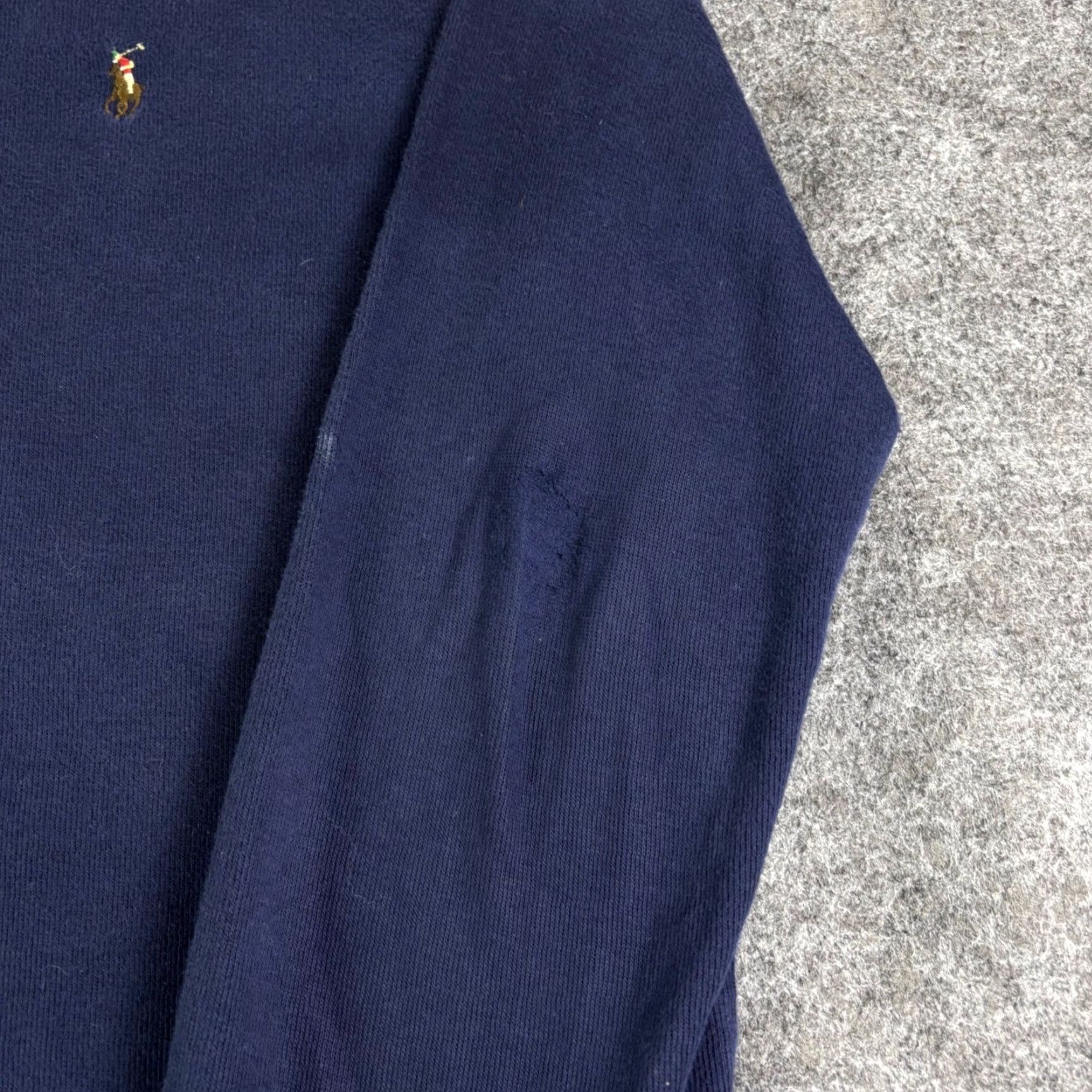 Polo Ralph Lauren Polo Ralph Lauren Estate Rib Quarter Zip Pullover Navy Blue Mens L Pullover Sweater Size US L / EU 52-54 / 3 - 8 Thumbnail