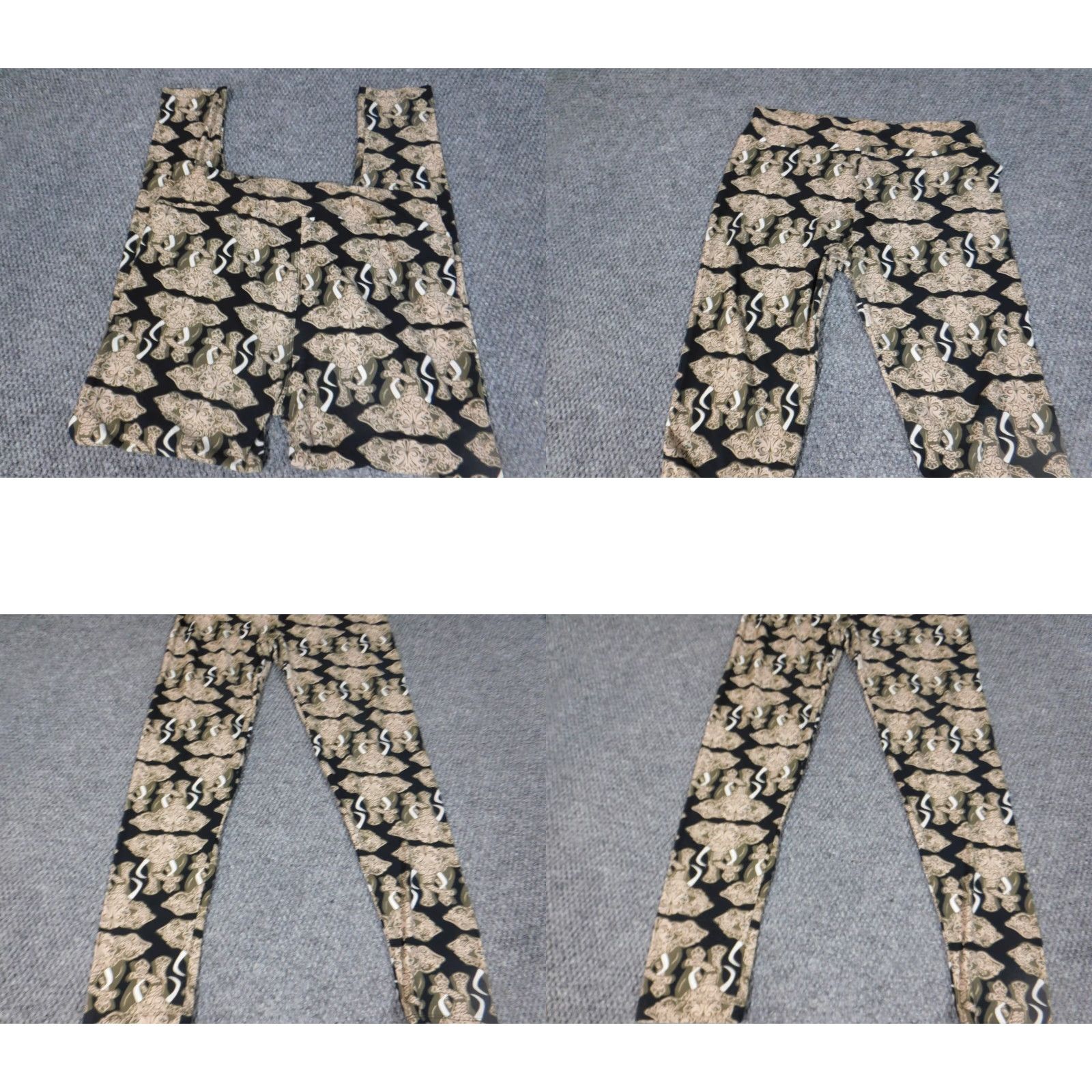 Vintage LuLaRoe Leggings Womens OS Beige stretch Regular One Size Activewear Casual Ankle 26in Polyester Rayon Snake Pattern Stretch Size 42" / US 20 - 8 Thumbnail