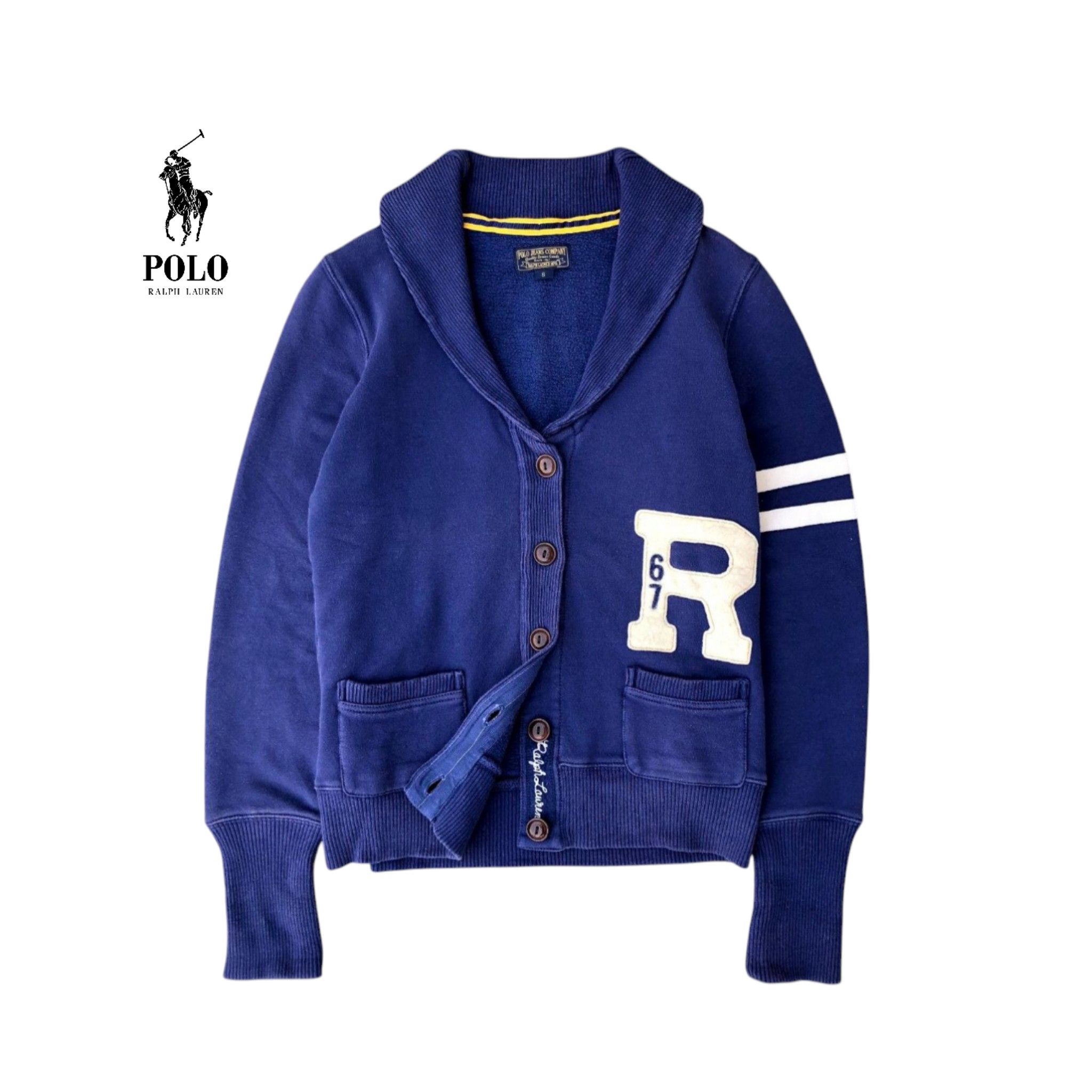 Polo Ralph Lauren Vintage POLO RALPH LAUREN Big logo R67 Cardigan Sweater Size US S / EU 44-46 / 1 - 2 Thumbnail