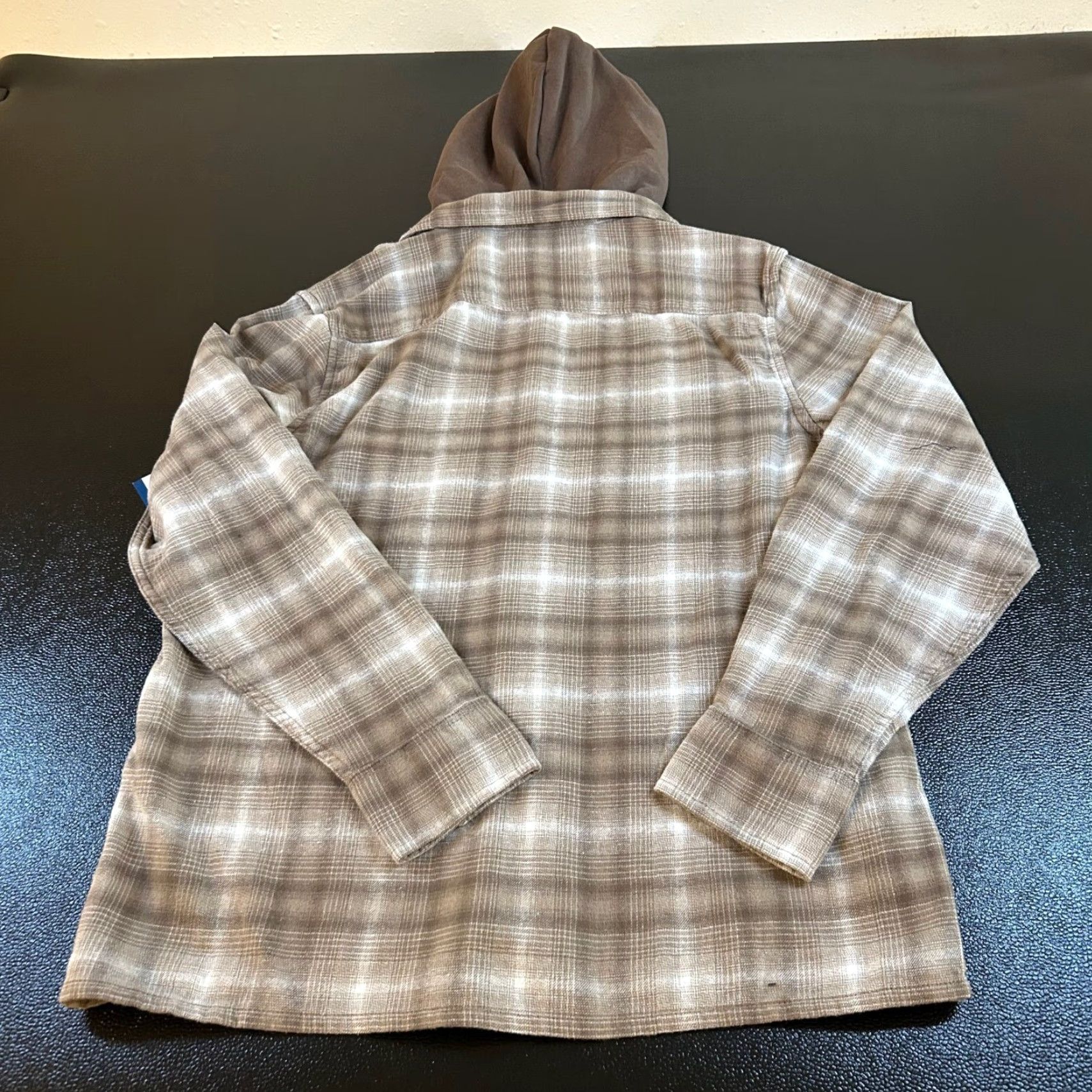 Vintage Arizona Jean Co. Hooded Flannel Shirt Plaid Button-Up Long Sleeve Mens Medium Brown Size US M / EU 48-50 / 2 - 5 Thumbnail