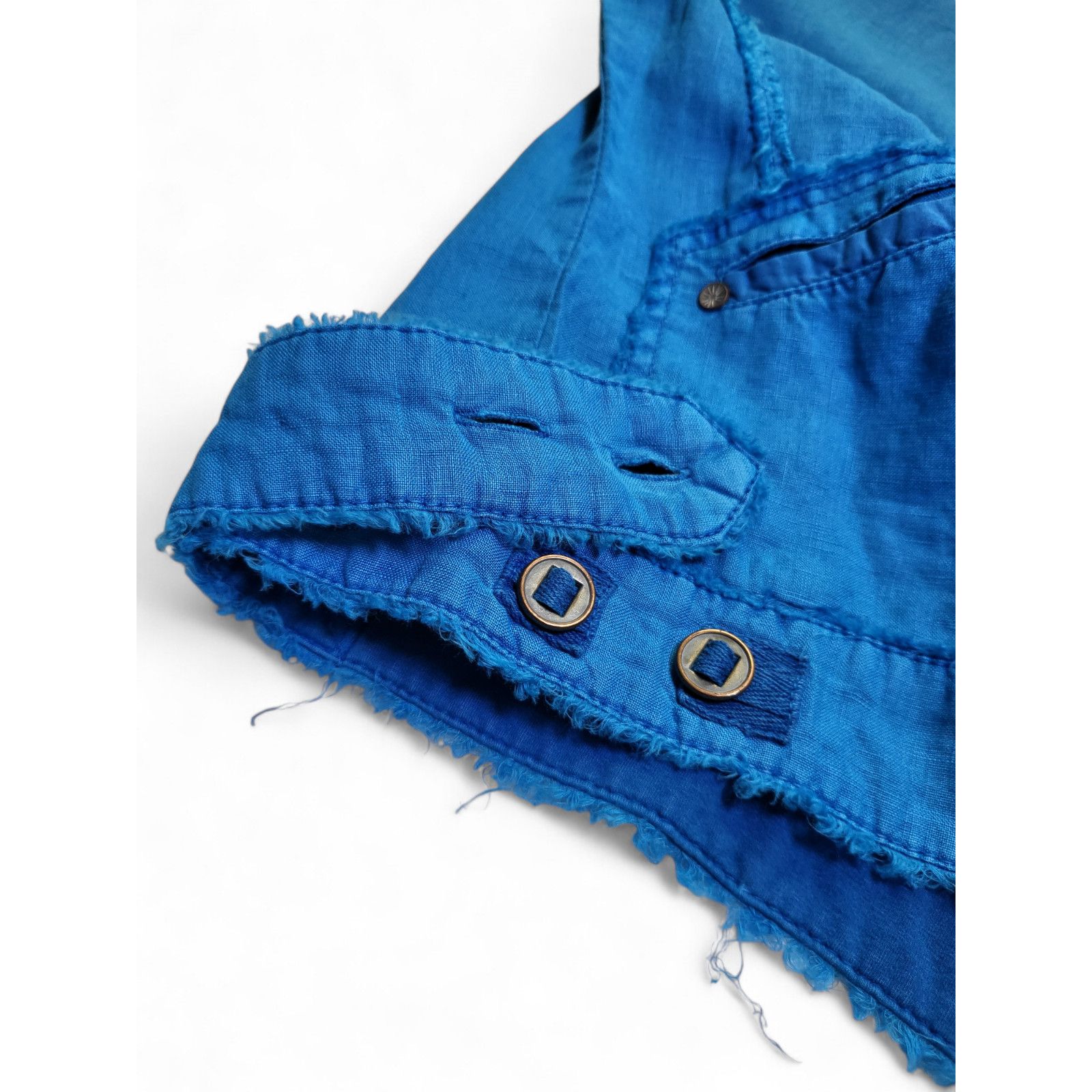 Michael Stars NWT MICHAEL STARS Cropped Moto 100% Linen Jacket Blue XS Size XS / US 0-2 / IT 36-38 - 7 Thumbnail