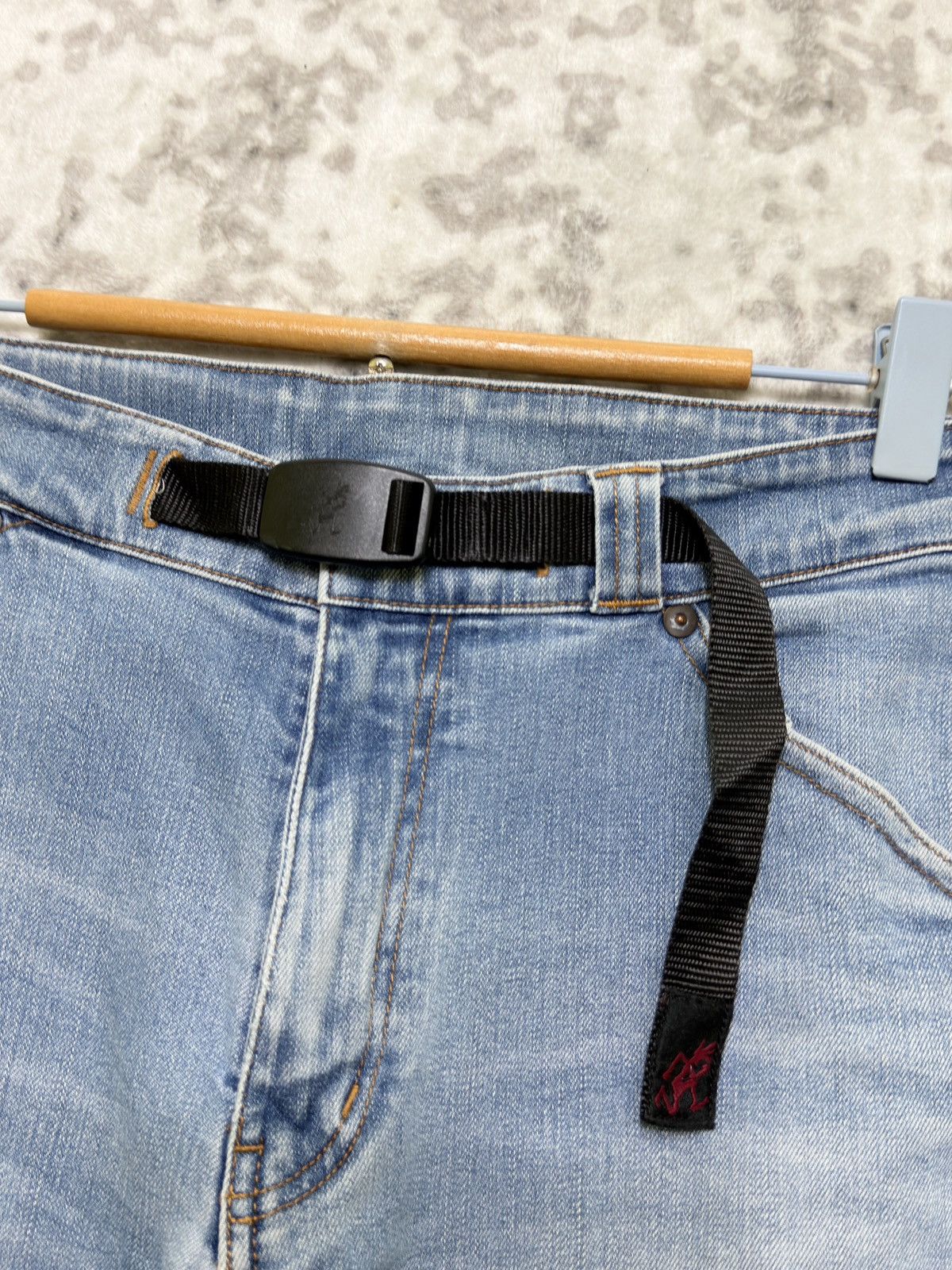 Gramicci Gramicci Slim Denim Pants Y2K Climbing Belted Faded Blue Size US 29 - 8 Thumbnail