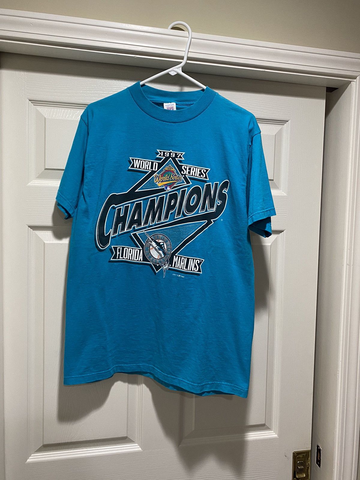 Logo 7 × Vintage Vintage 1997 Florida Marlins World Series Champions Tee Size US L / EU 52-54 / 3 - 2 Thumbnail