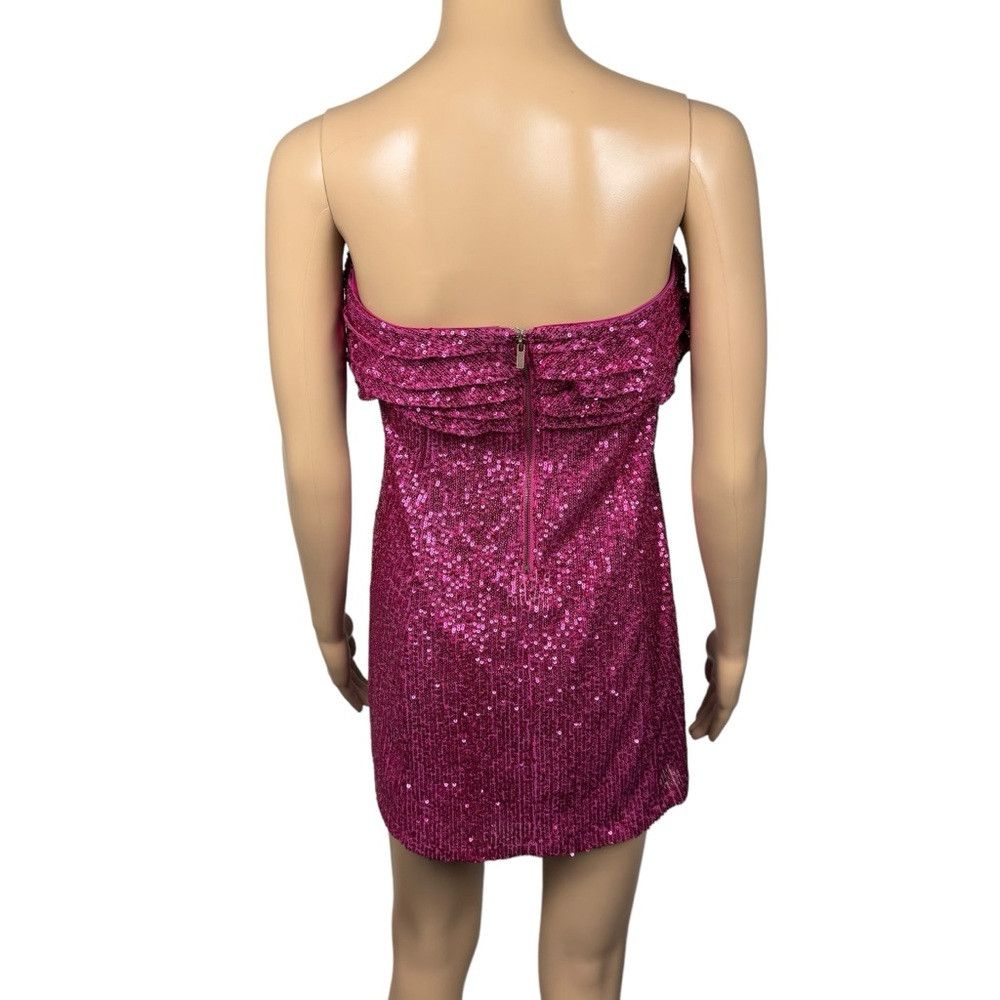 Free People New Free People Frida Sequin Ruffle Strapless Pink Magenta Size XS / US 0-2 / IT 36-38 - 5 Thumbnail