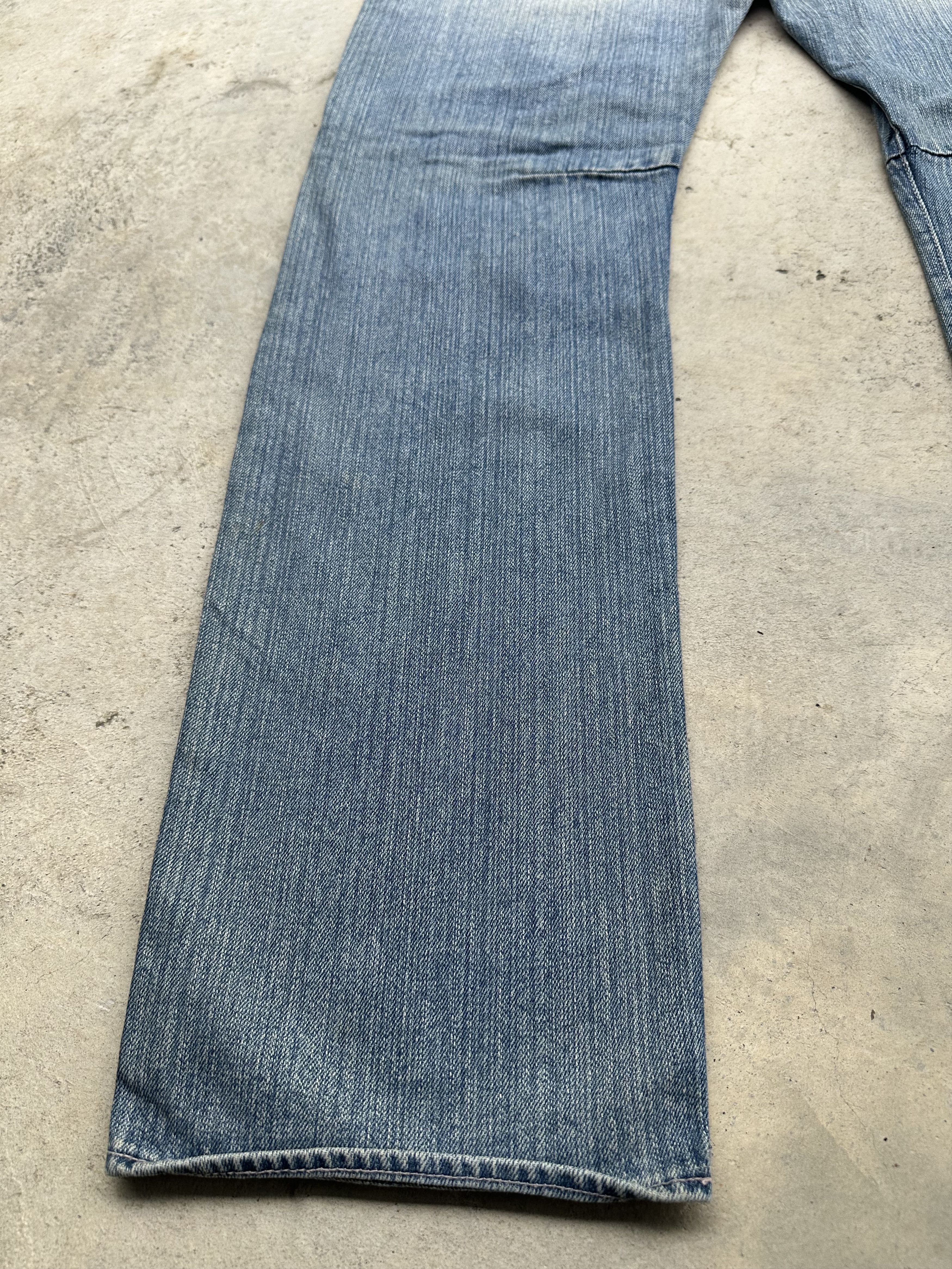 If Six Was Nine Japanese Brand Buden Patchwork Flare Denim Jeans Size US 35 - 10 Thumbnail