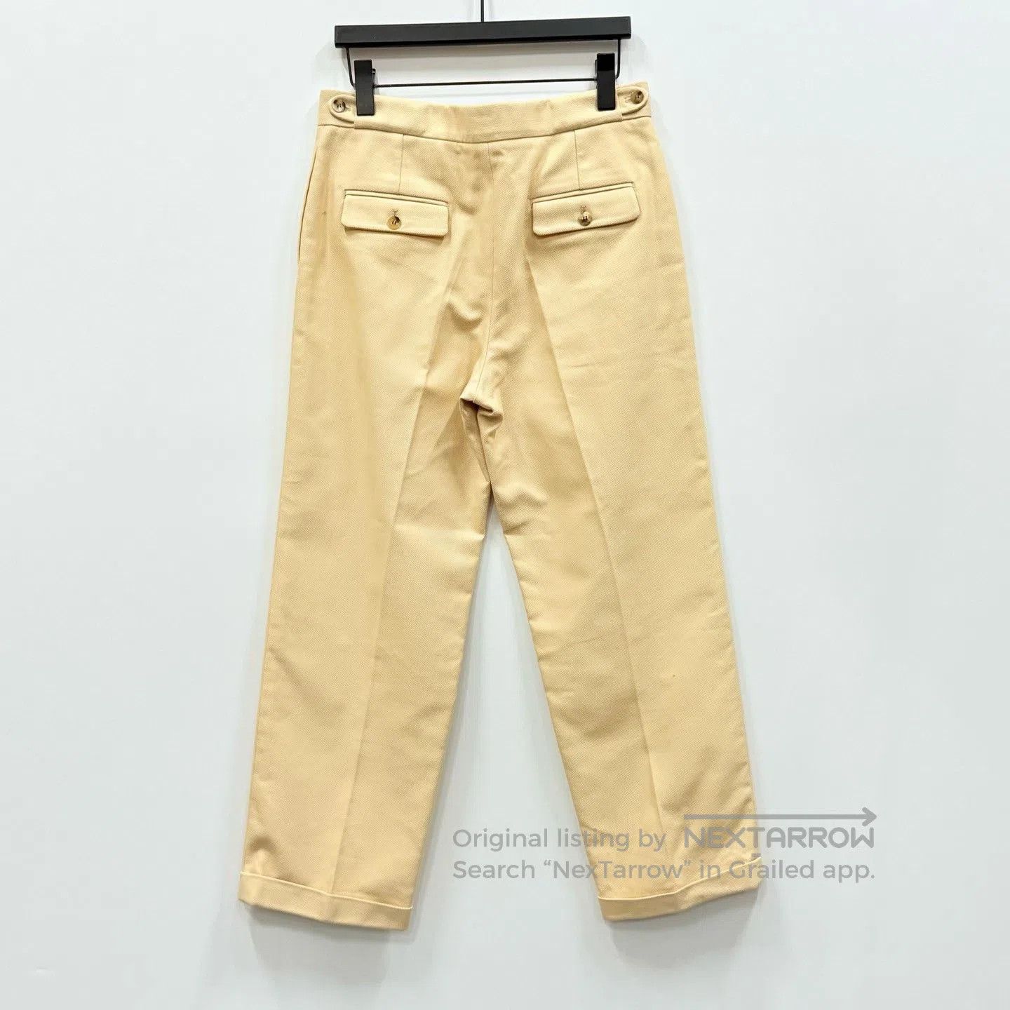 Hermes Hermes Beige Cropped Cuffed Jeans. Size 37" - 3 Thumbnail