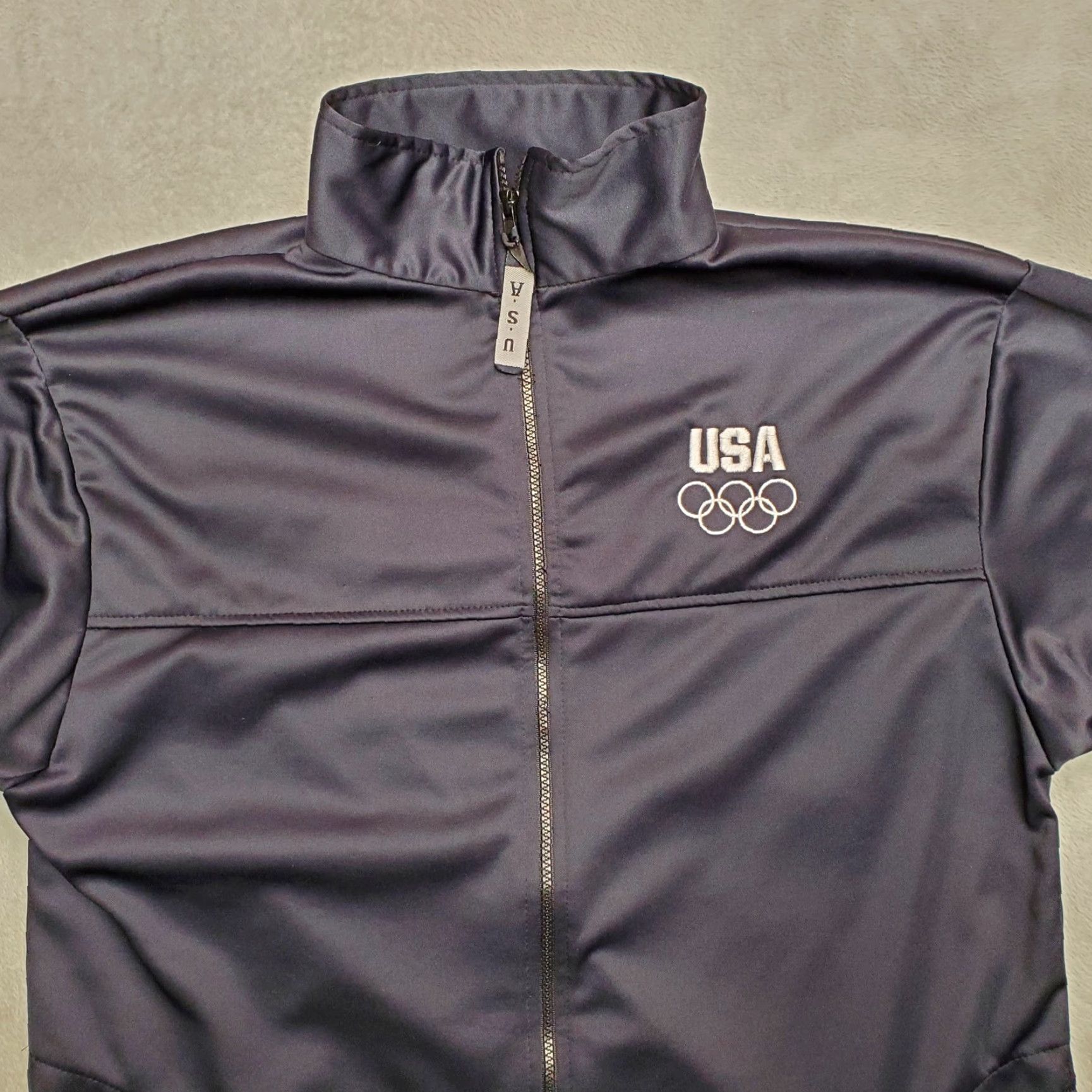 Vintage VINTAGE United States Olympic Committee Jacket Mens XL Black Polyester Full Zip Casual USA Windbreaker Size US XL / EU 56 / 4 - 2 Thumbnail
