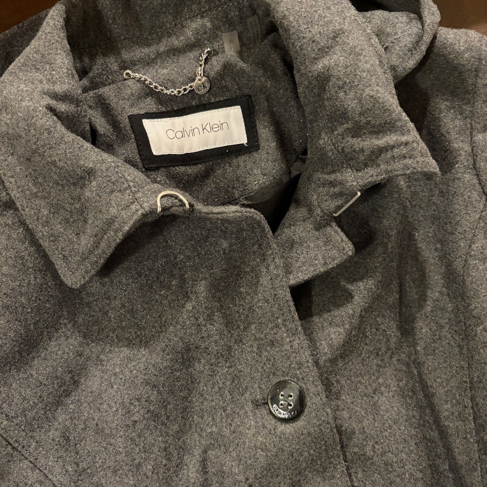 Calvin Klein Calvin Klein Wool Gray Trench Coat Womens M Old Money Size M / US 6-8 / IT 42-44 - 6 Thumbnail
