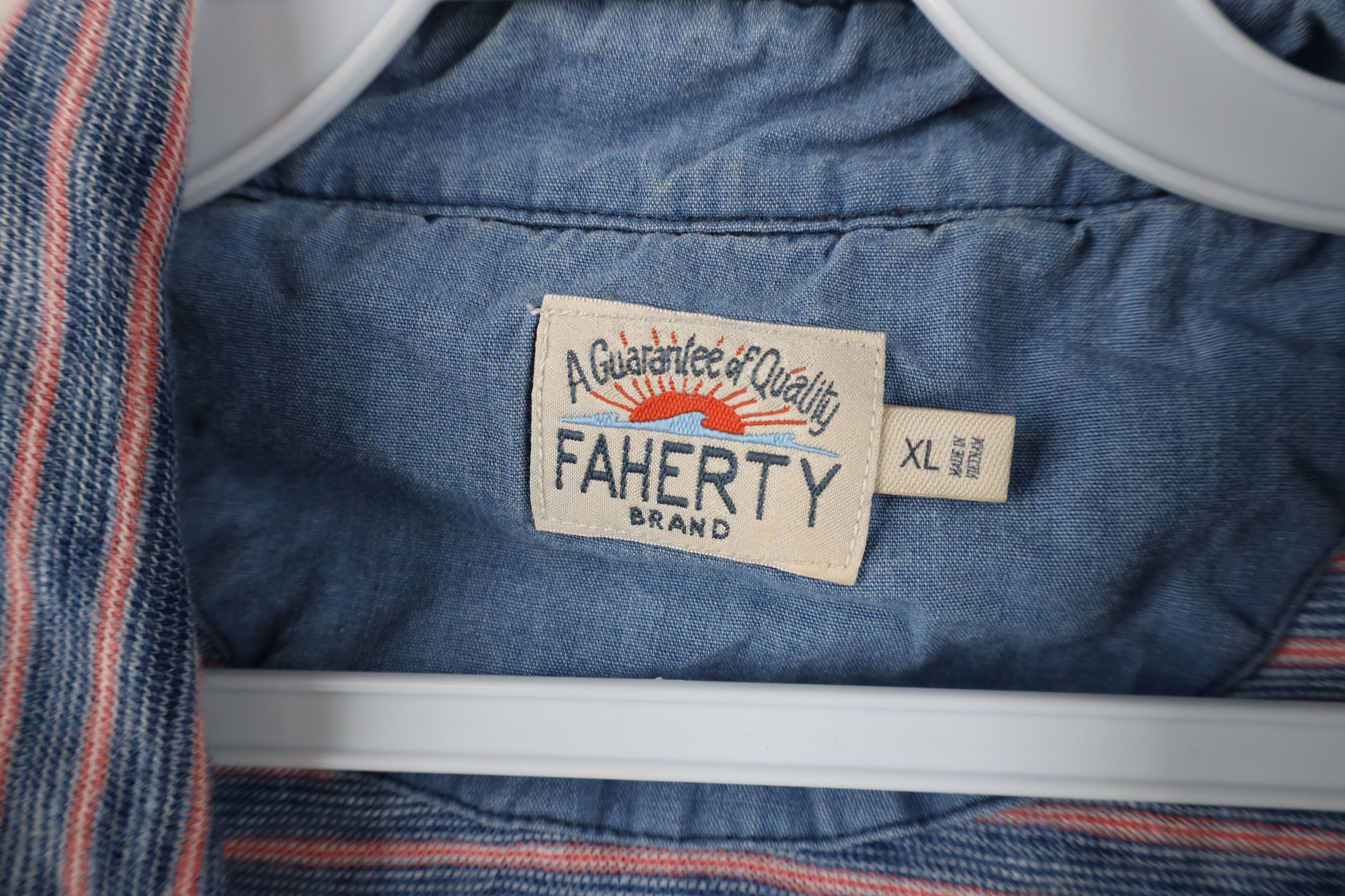 Vintage Faherty Brand Striped Jersey Knit Collared Golf Polo Shirt Size US XL / EU 56 / 4 - 7 Thumbnail