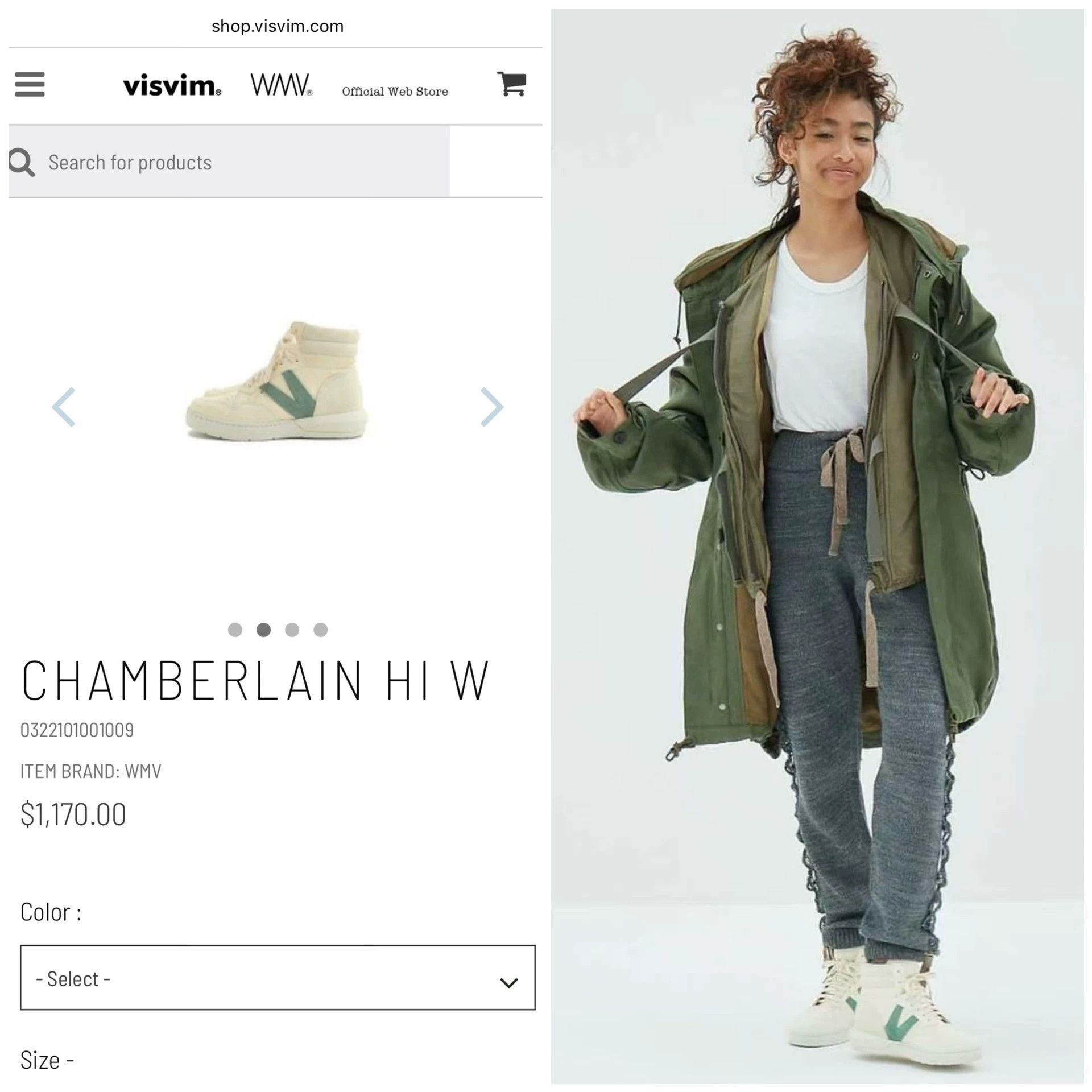 Visvim Visvim WMV CHAMBERLAIN HI W Women's Lt. Green/ivory Size US 6 / IT 36 - 9 Thumbnail