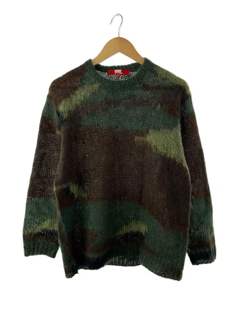image of Junya Watanabe x Supreme Mohair Camouflage Knit Sweater in Green, Men's (Size Small)
