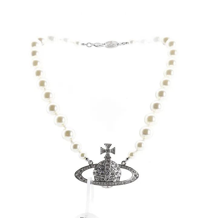 Vivienne Westwood Vivienne Westwood One Row Pearl Choker Necklace 0079 Size ONE SIZE - 1 Thumbnail