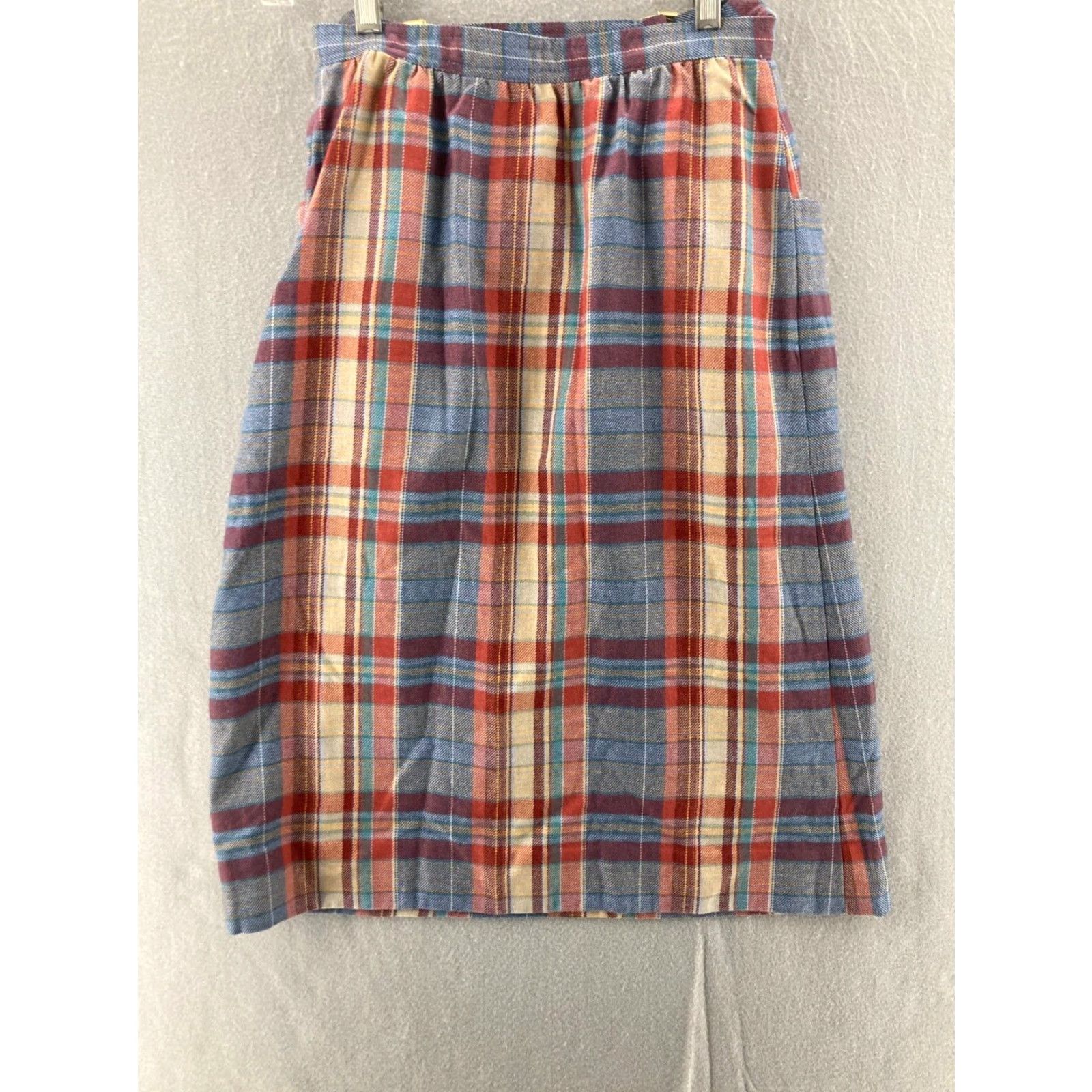 JW Anderson VINTAGE Lois Anderson Plaid A-Line Skirt Women's Size 4 Blue Knee Length Size 27" / US 4 / IT 40 - 5 Thumbnail