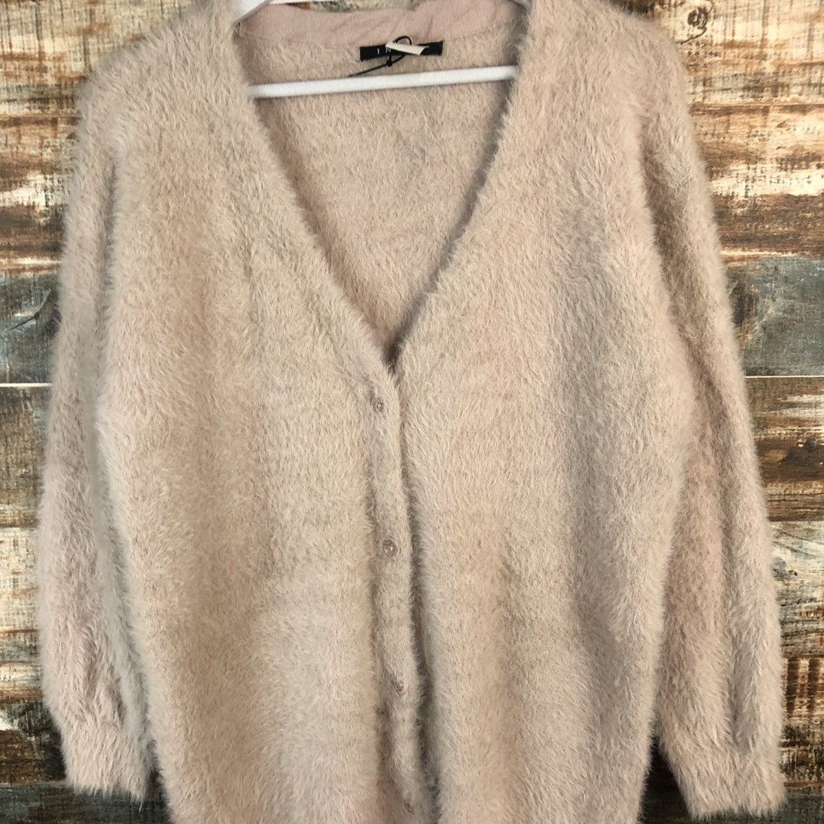 Japanese Brand DL Ingni Brown fur shaggy mohair Cardigan Knitwear #C365 Size M / US 6-8 / IT 42-44 - 5 Thumbnail