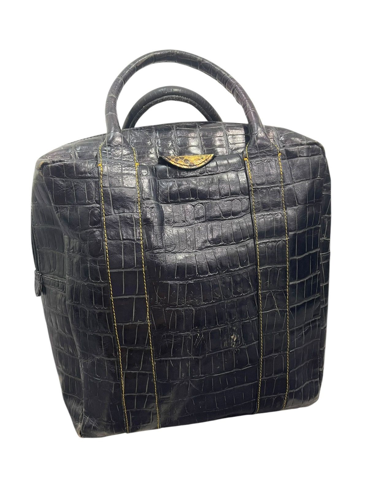 Genuine Leather Crocodile Embossed Theatre Product Japan Hand Carry Bag 1🟩8 Size ONE SIZE - 5 Thumbnail