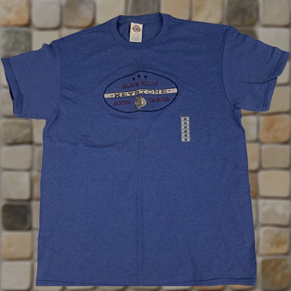 Delta VINTAGE Delta T-Shirt Unisex Adults 90s Embroidered Blue Cotton Short Sleeve Crew Neck Regular M NWT Size US M / EU 48-50 / 2 - 1 Thumbnail