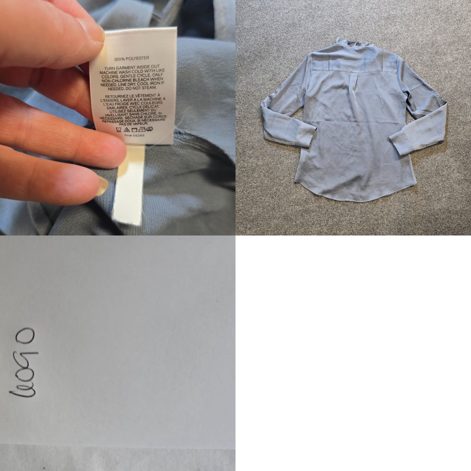Express Express Shirt Womens Small Gray Portofino Slim Ruffle Long Sleeve Career Capsule Size S / US 4 / IT 40 - 8 Thumbnail