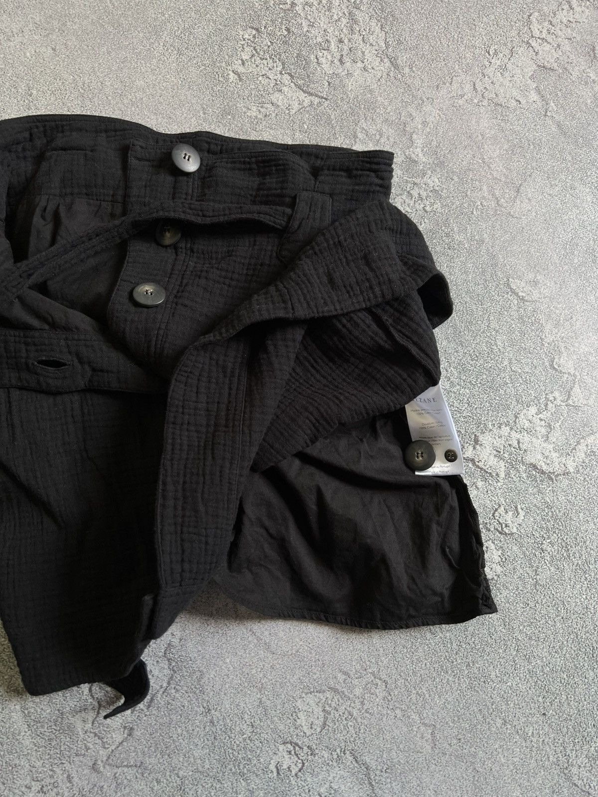 Sezane Sezane Hayda Skirt Gauze Mini Button Front High Black Sz 34 Size 24" / US 00 / IT 34 - 4 Thumbnail