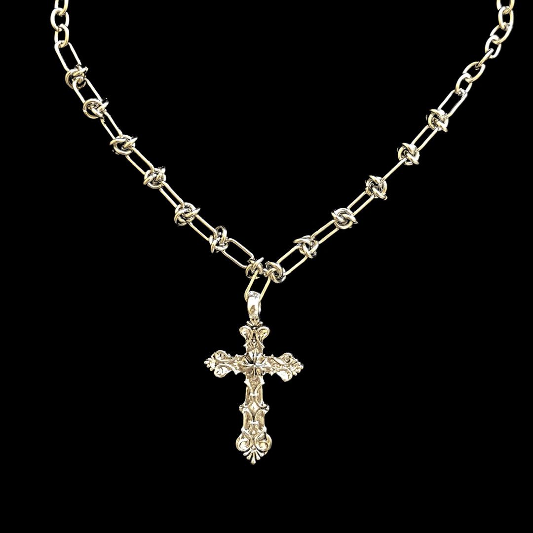 Jewelry Cross Linked Chain Punk Gothic Necklace Size ONE SIZE - 7 Thumbnail