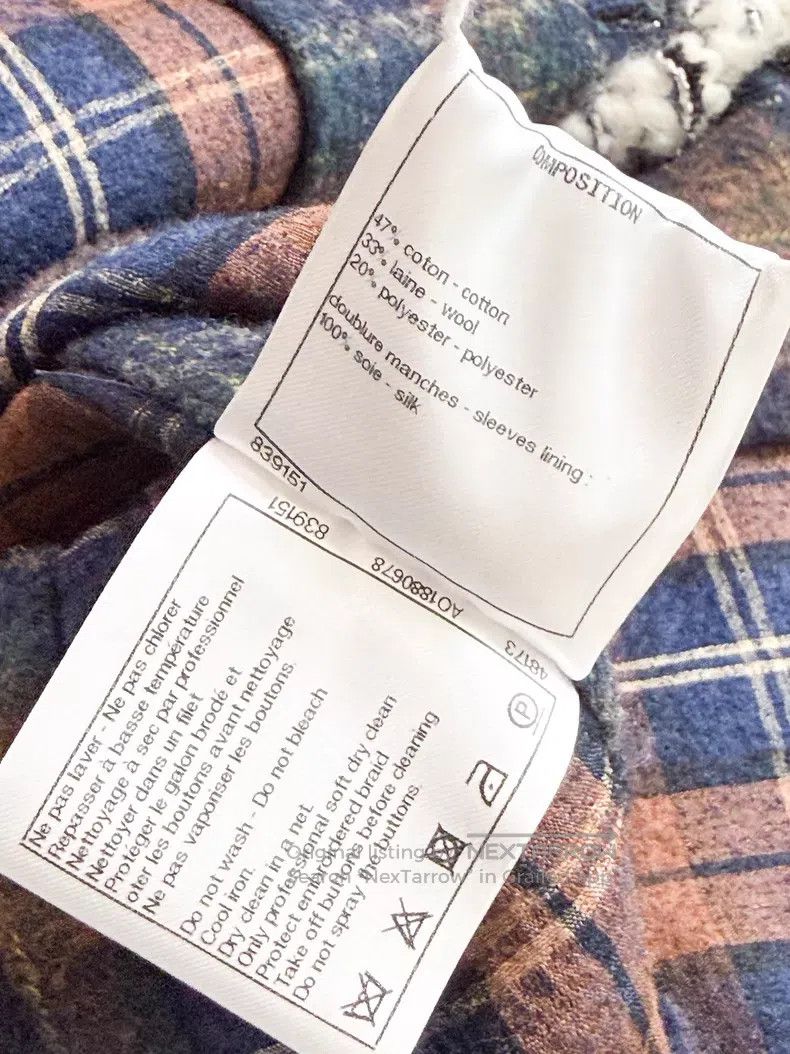Chanel Chanel Checked white rolled-edge suit coat silhouette jack Size XXS / US 00 / IT 34 - 7 Thumbnail