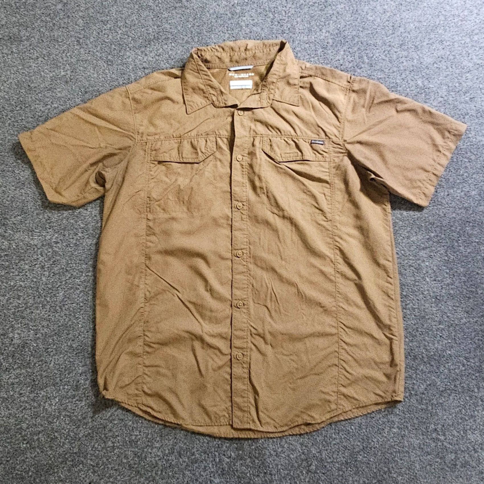 Vintage Columbia Shirt Mens XL Brown Tan OmniShade Button Fishing Outdoor Nylon Casual Mens Size US XL / EU 56 / 4 - 2 Thumbnail