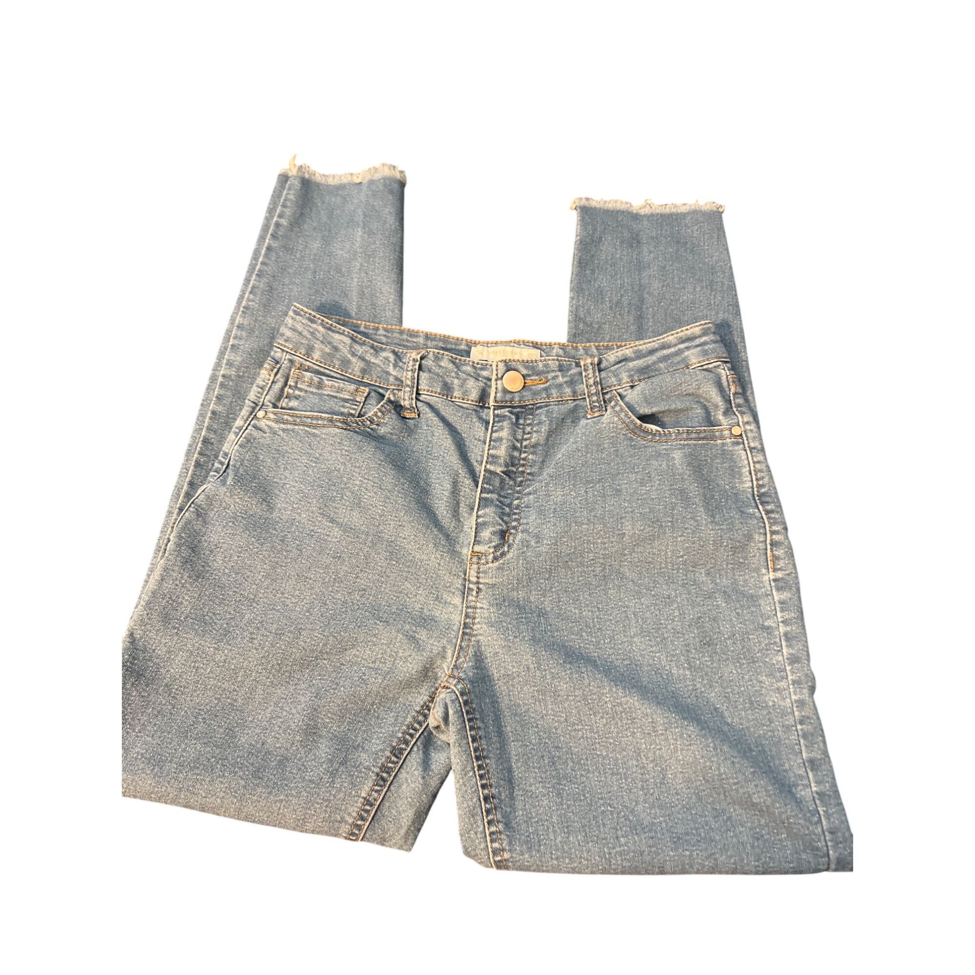 Other Tinseltown Skinny Jeans Light Blue Raw Hem Ankle Size 7/28 W Size 28" / US 6 / IT 42 - 3 Thumbnail