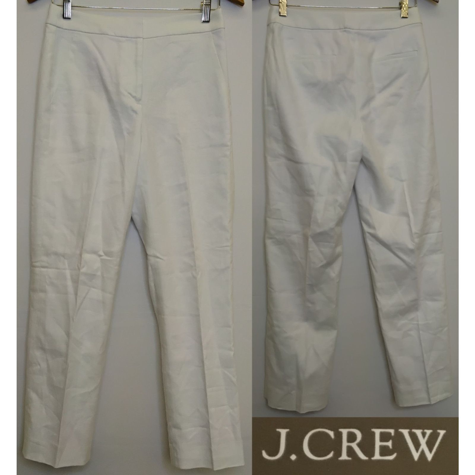 J.Crew J. Crew Kate Straight Leg Pant Womens 2 White Linen Blend Size 26" / US 2 / IT 38 - 1 Thumbnail