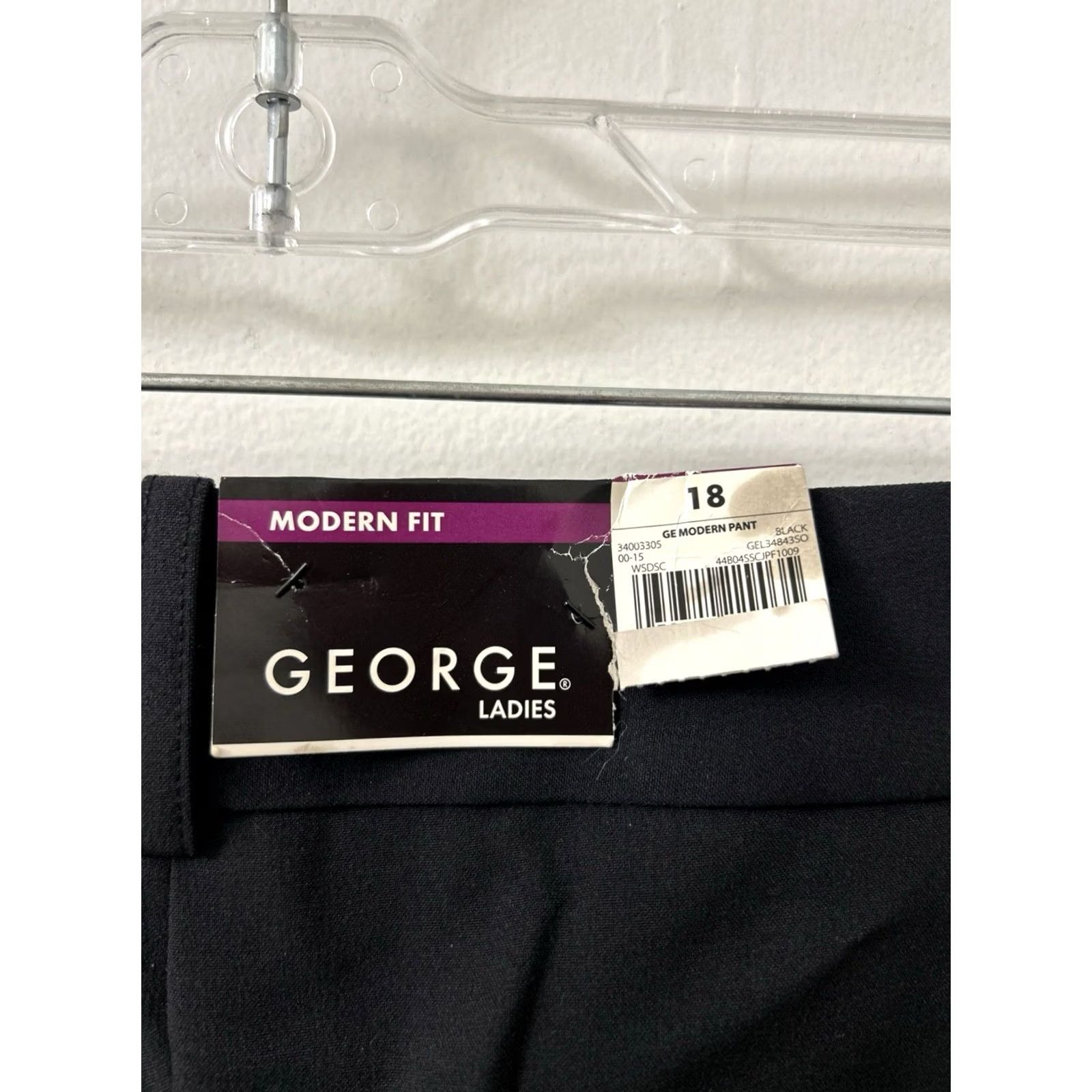 George George Modern Pants Womens Black Size 18 L32 Straight Fit NWT Dress Pants Easy Care Zipper Trousers Size 40" / US 18 - 4 Thumbnail