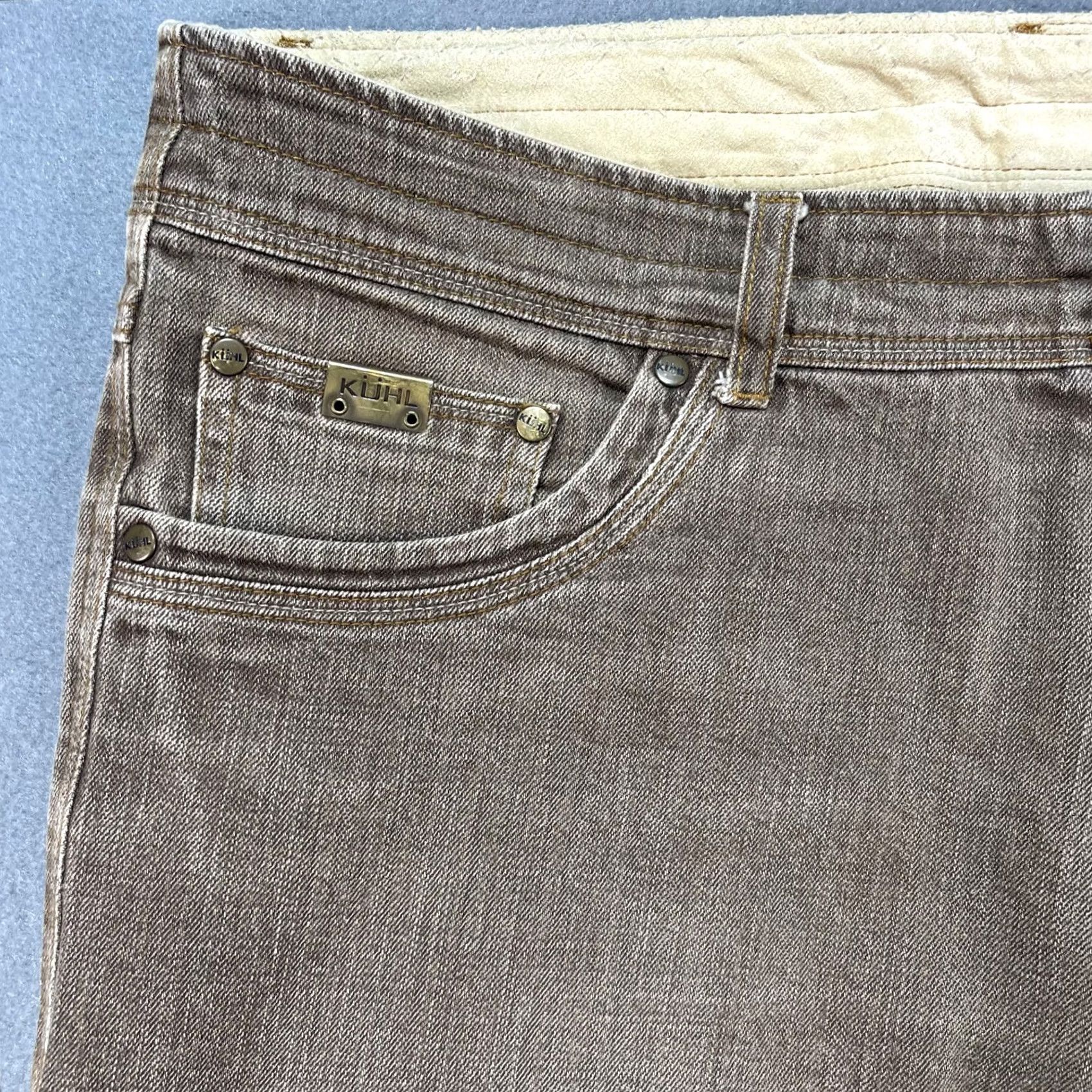 Denime Kuhl Riot Jeans Denim Pants Men's 36x30 Beige Vintage 90s Grunge Straight 5-Pocket Regular Shopwear Pants Men Size US 36 / EU 52 - 4 Thumbnail