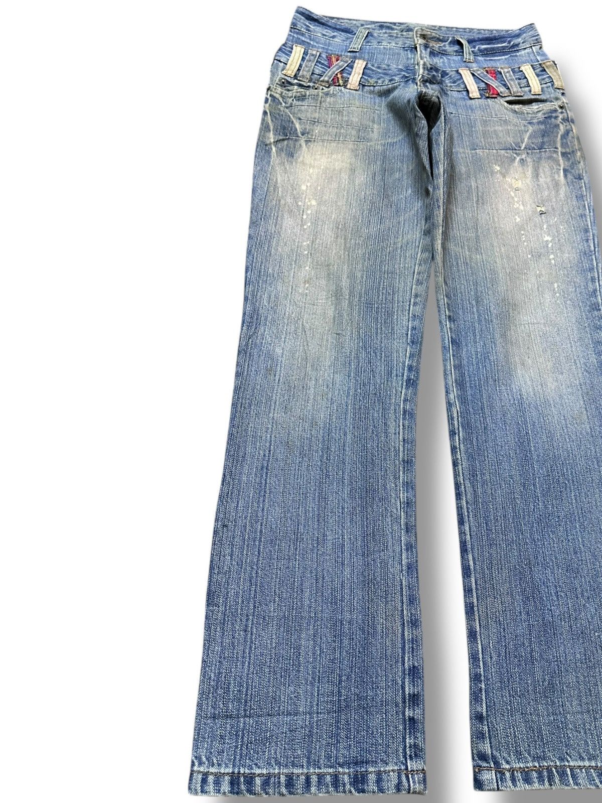 Japanese Brand Vintage Japanese Brand Double Waist Faded Grunge Denim Size US 30 / EU 46 - 3 Thumbnail