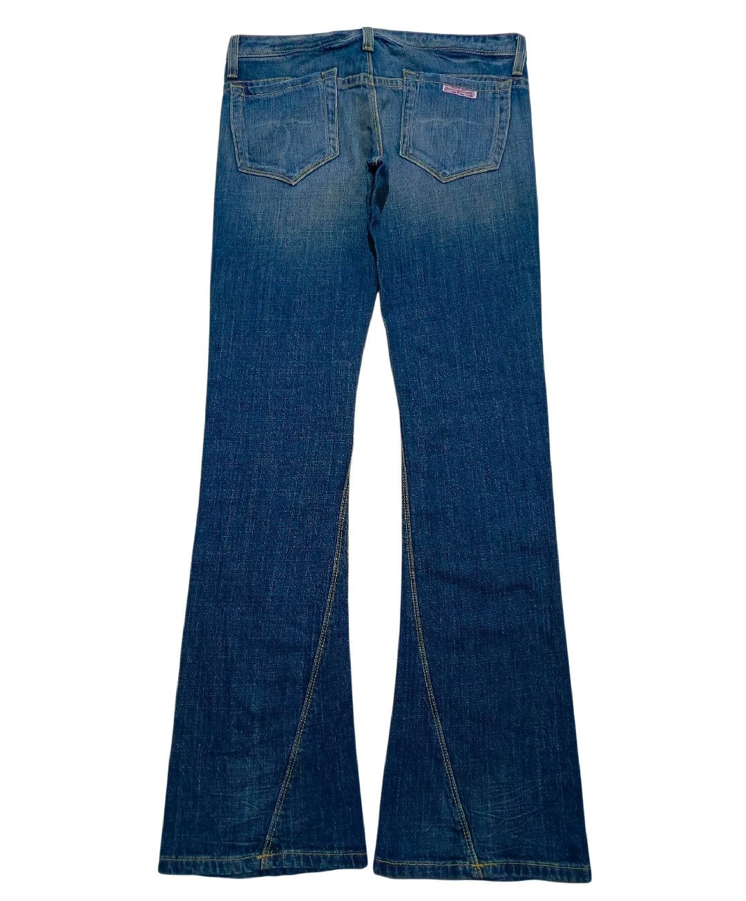 Hudson 1990's - Asymmetric Flared Low Denim Jeans Size US 29 - 2 Thumbnail
