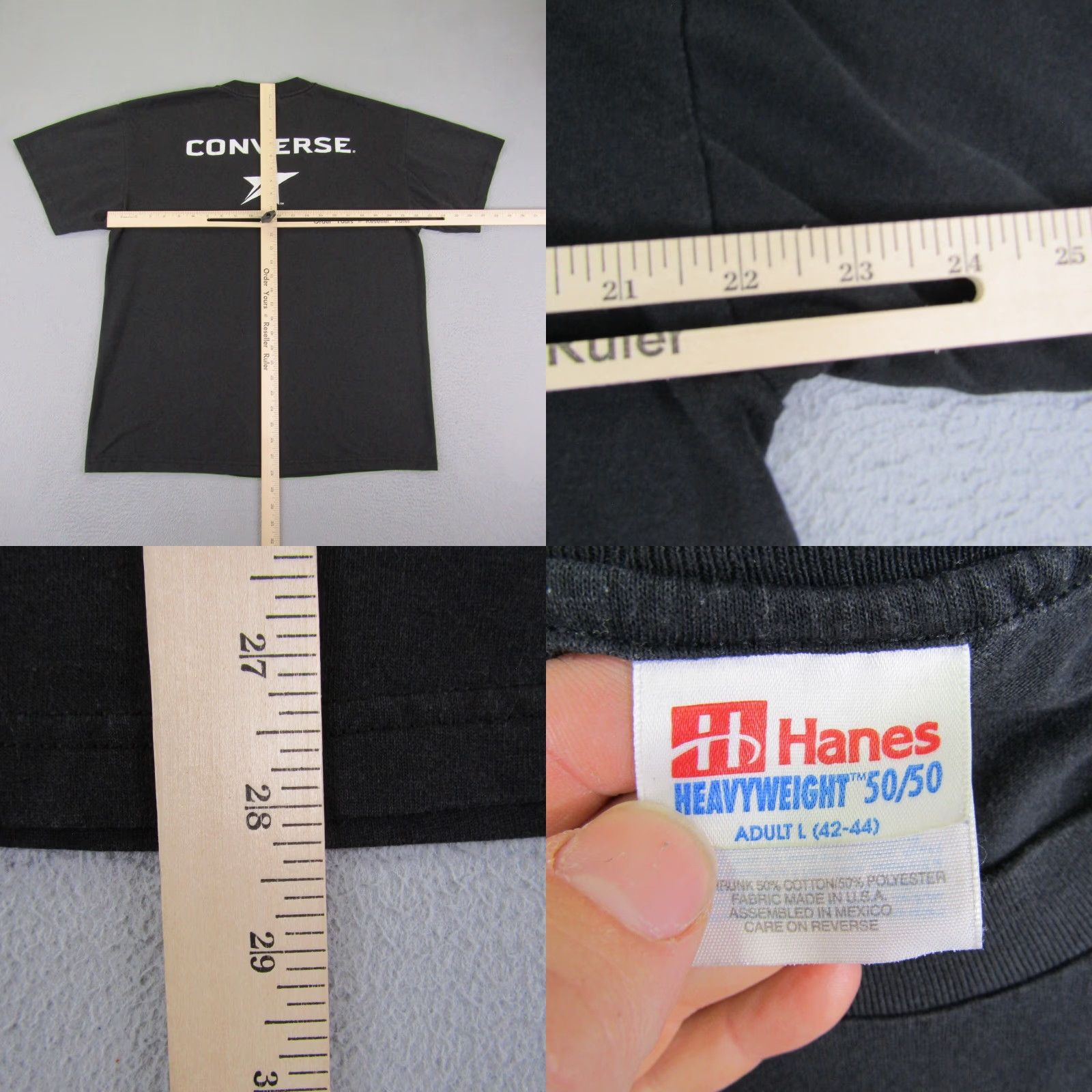 Hanes Vintage Hanes Baseball T-Shirt Men Large Black 90s Sports Graphic Cotton Tee Size US L / EU 52-54 / 3 - 8 Thumbnail