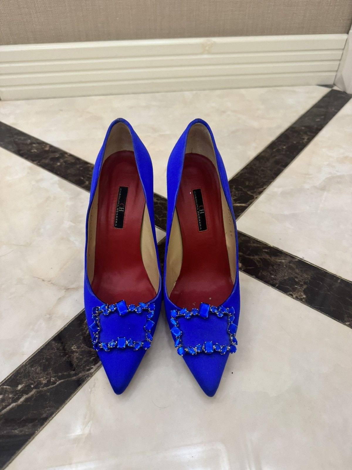 Carolina Herrera Blue high heels Size US 8 / IT 38 - 1 Thumbnail