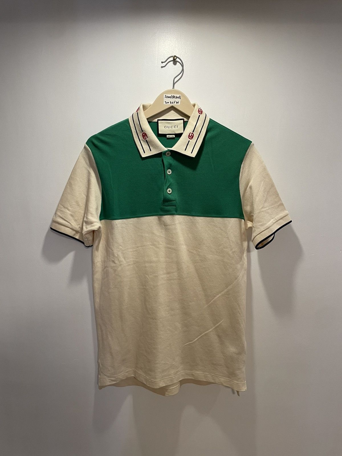 Gucci Gucci "Bone Green" Cotton Polo Shirt Size US XS / EU 42 / 0 - 2 Thumbnail