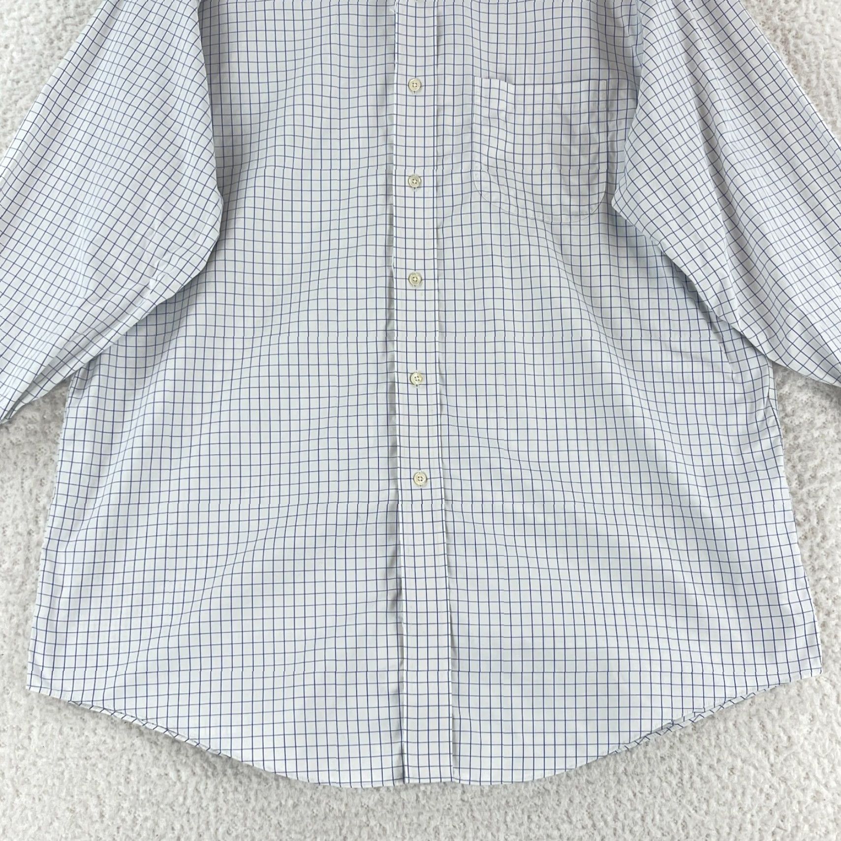 Brooks Brothers Brooks Brothers Madison White Check Button-Down Dress Shirt Mens Large Long Sleeve Shirt Size 42R - 6 Thumbnail