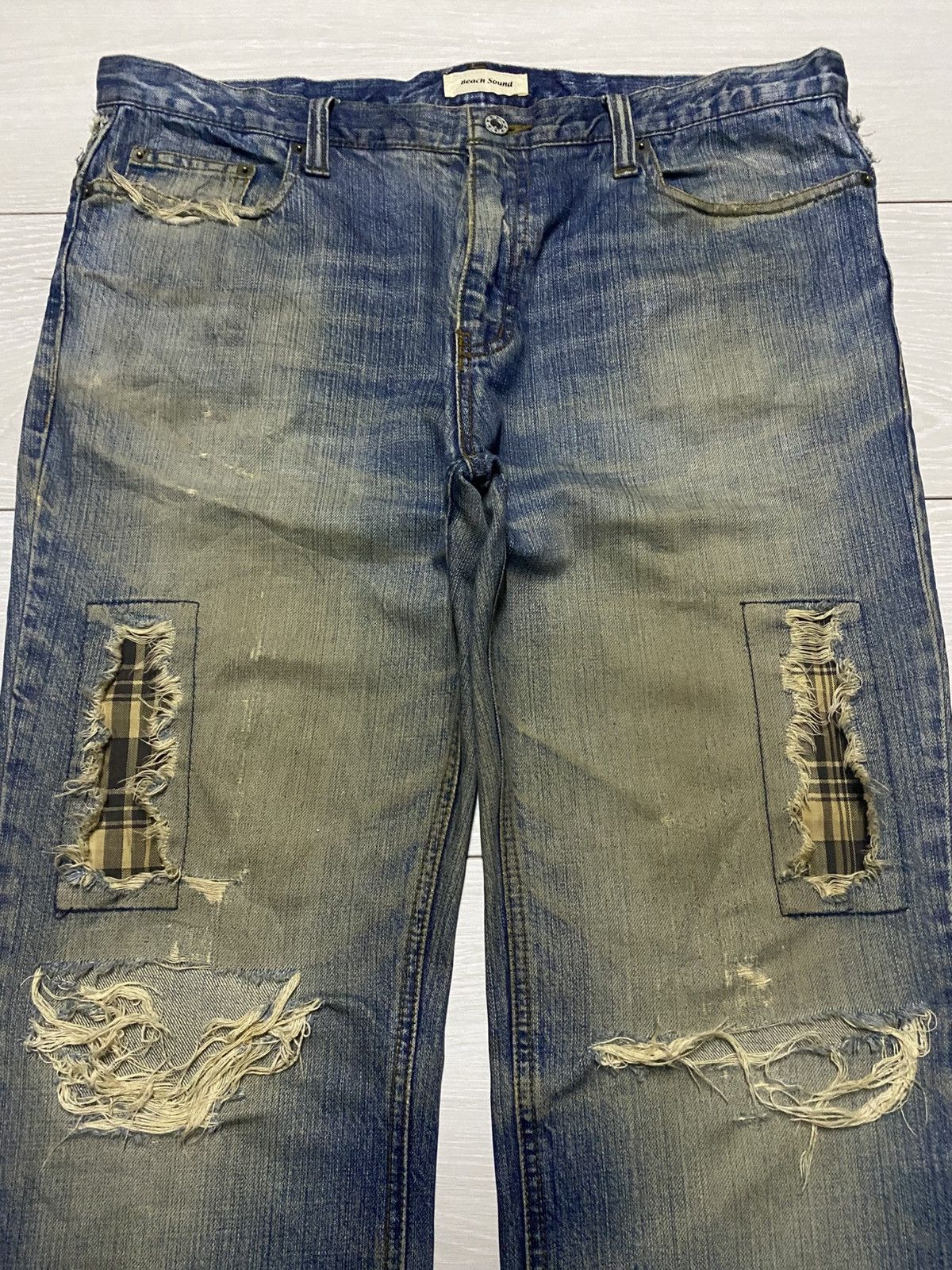Japanese Brand Vintage Japanese Brand Beach Sound Distressed Baggy Jeans Size US 36 / EU 52 - 3 Thumbnail