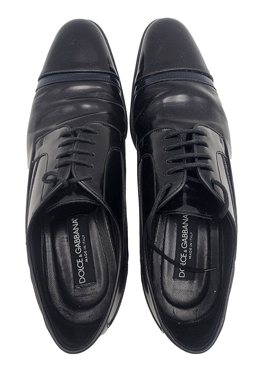 Dolce & Gabbana Dolce & Gabbana Black Leather Derby Mens Shoes US 10 EU 43 Size US 10 / EU 43 - 7 Thumbnail