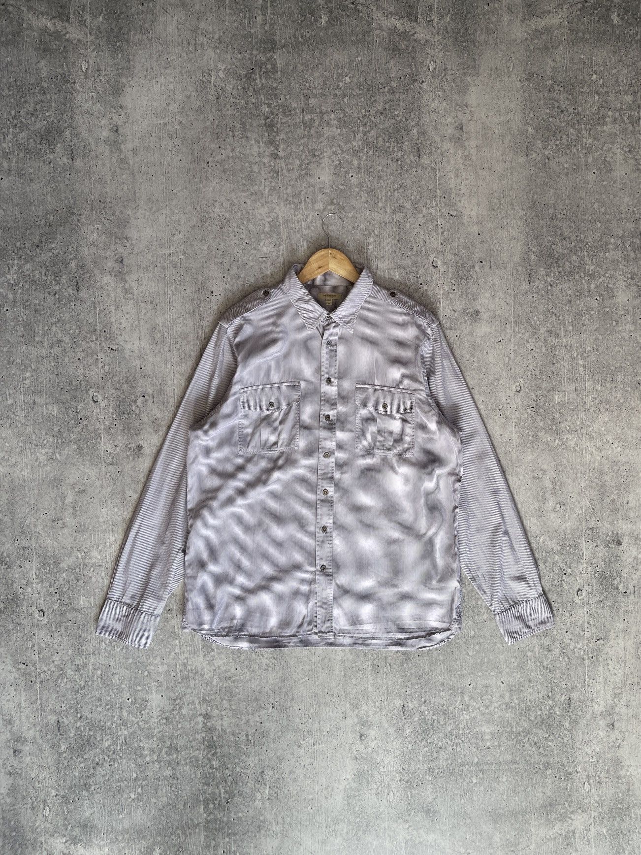 Burberry Burberry London Men's Button-Up Shirt XL Purple White Striped Size US XL / EU 56 / 4 - 5 Thumbnail