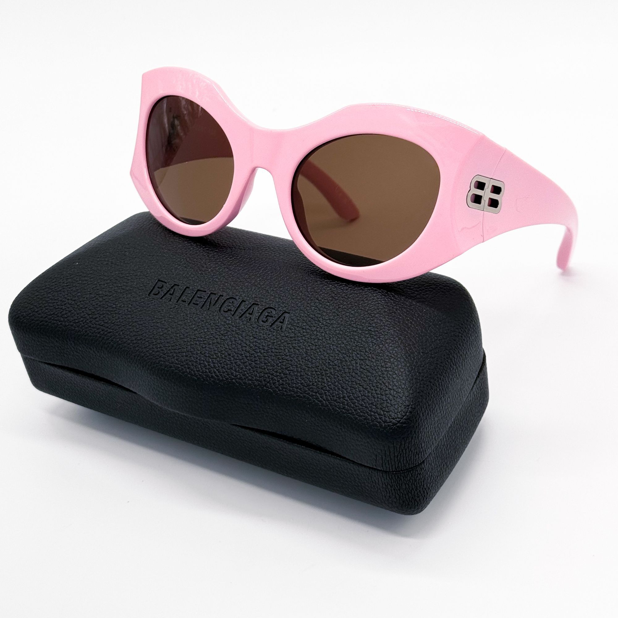 NEW BALENCIAGA BB0095S 011 OVAL BLUE GREY WOMEN SUNGLASSES BALENCIAGA Balenciaga BB0095S 011 Light-Blue Grey Sunglasses - eye-oo.com main image 4