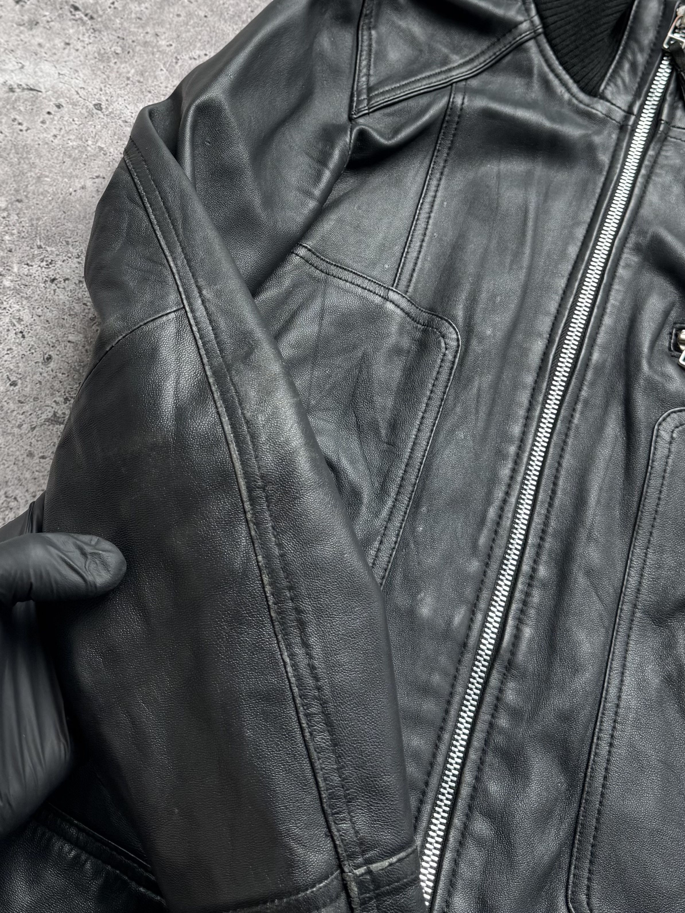 Vintage Vintage Cropped Leather Jacket C2(V480) Size XS / US 0-2 / IT 36-38 - 6 Thumbnail
