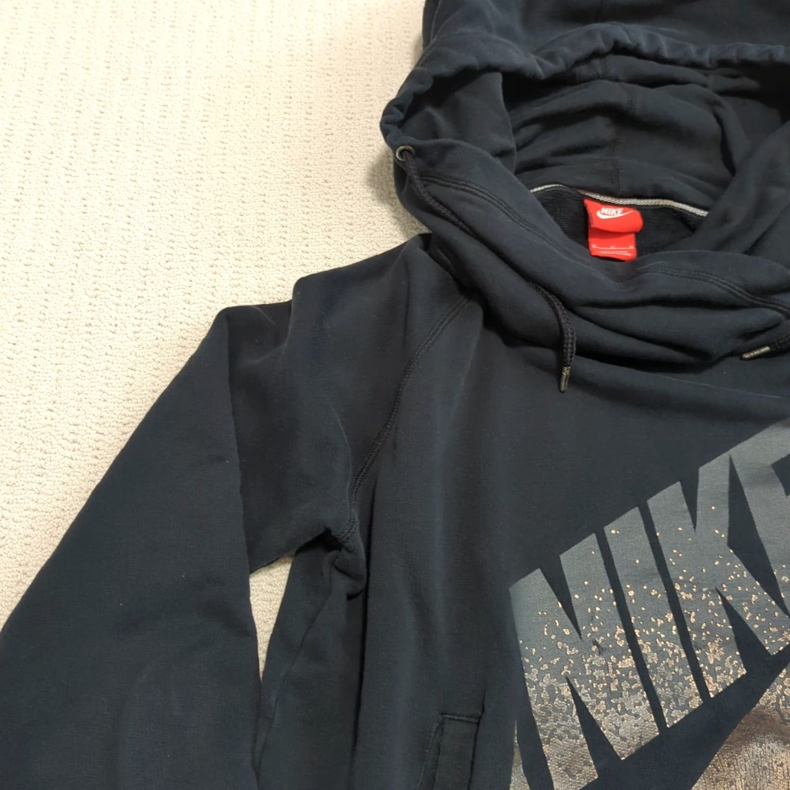 Nike VINTAGE Nike Logo Hoodie Womens M Black Pullover Hooded Sweatshirt Knit Sweatshirt Size M / US 6-8 / IT 42-44 - 6 Thumbnail