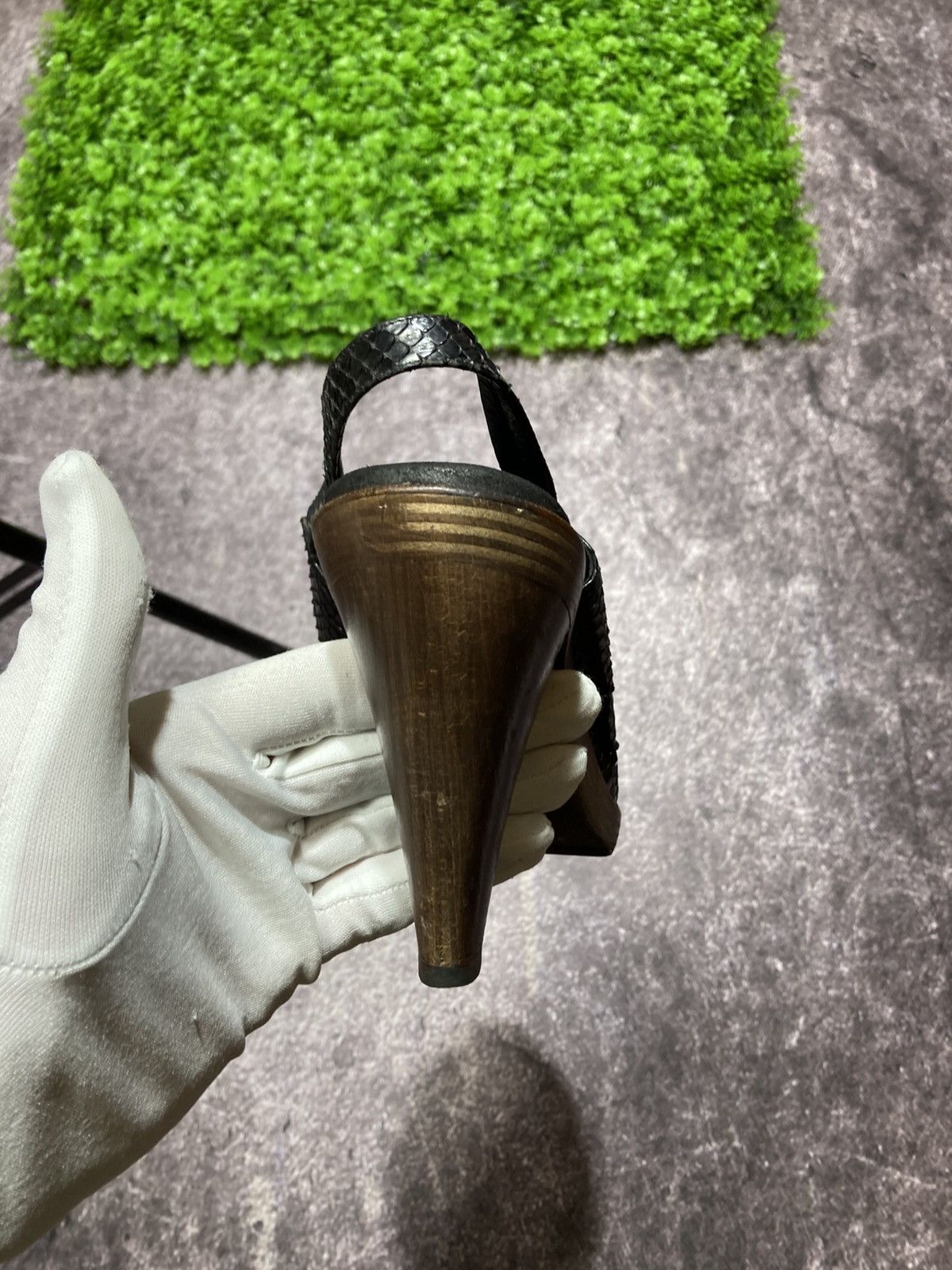 Proenza Schouler Proenza Schouler Python Black Wood Heel Sandals Slingback Size US 8.5 / IT 38.5 - 11 Thumbnail