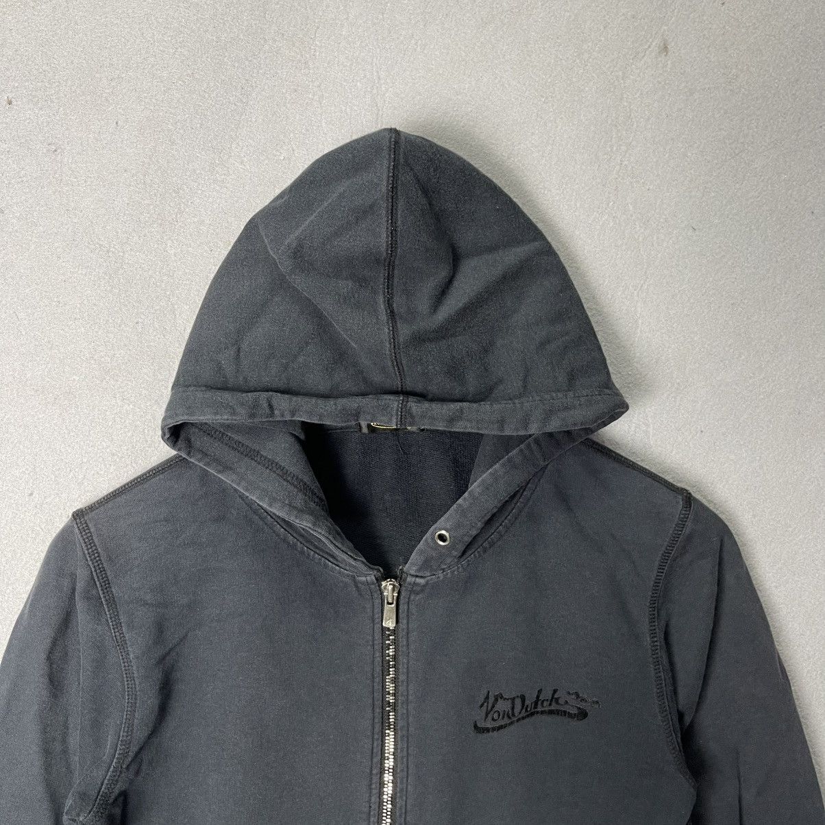 Von Dutch Von Dutch Script Logo Zip Hoodie Black Slim Fit Size M / US 6-8 / IT 42-44 - 2 Thumbnail