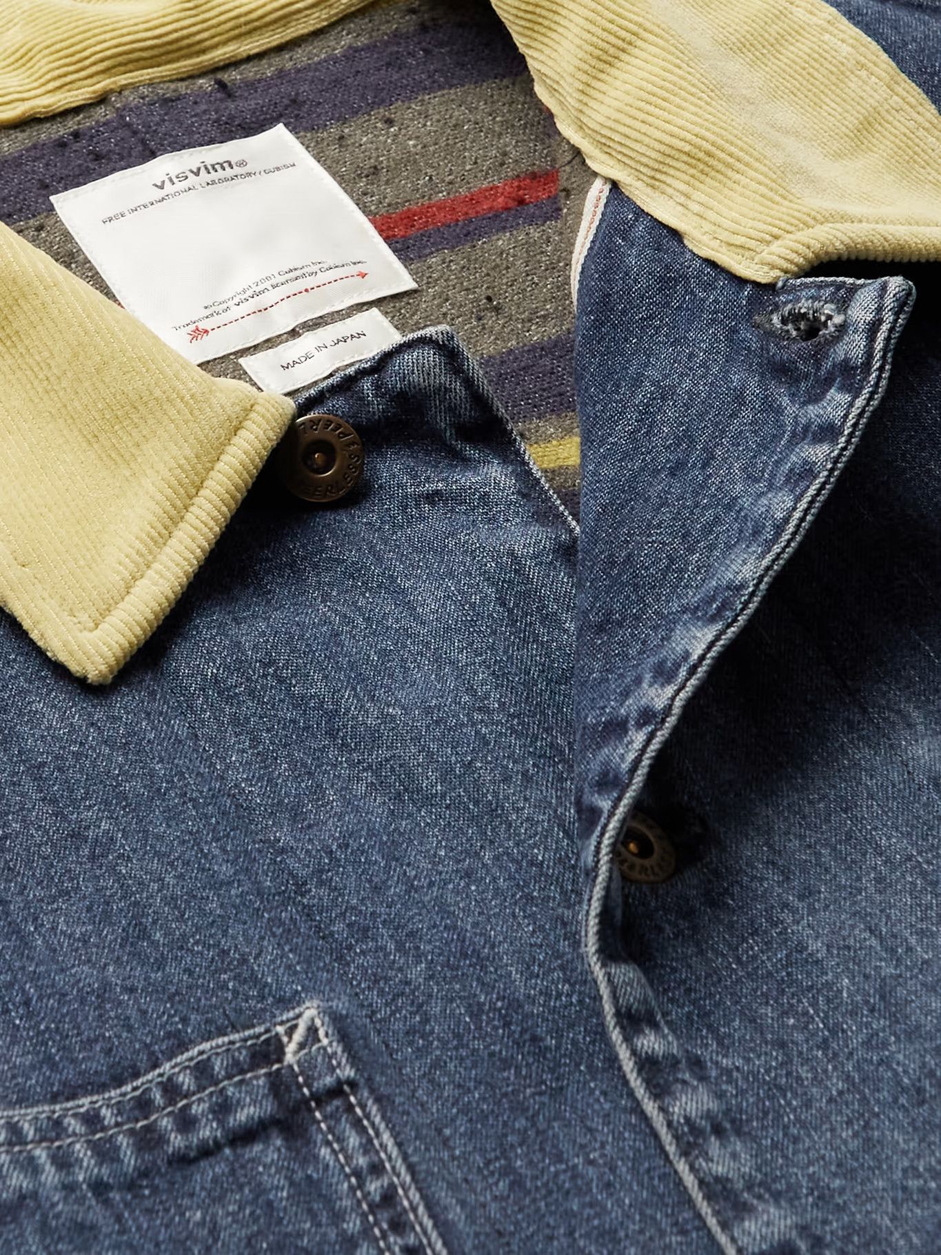 Visvim Social Sculpture Corduroy-Trimmed Denim Jacket Size US L / EU 52-54 / 3 - 3 Thumbnail
