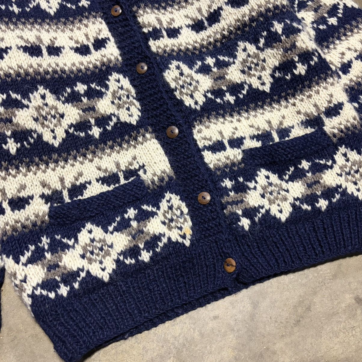 Vintage Vintage Wool Cardigan Sweater Fair Isle Nordic Chunky Knit Size US XL / EU 56 / 4 - 7 Thumbnail